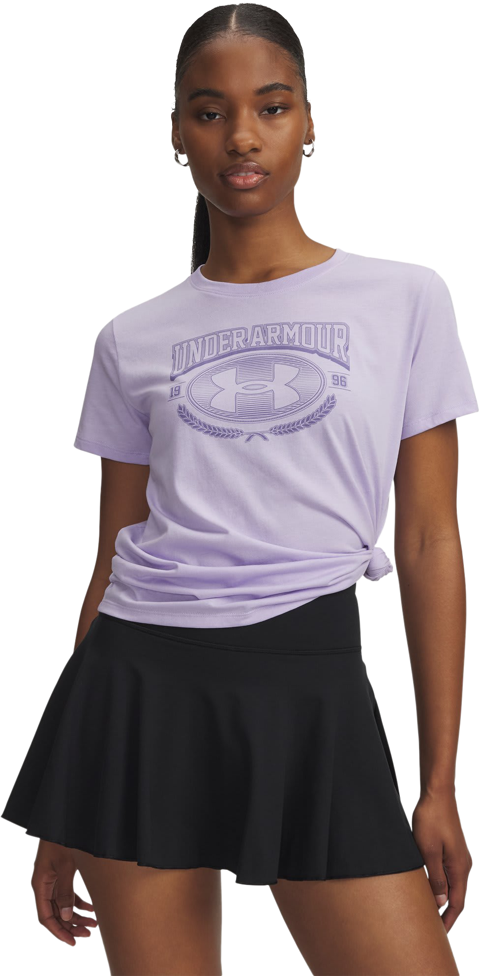 Image of Under Armour Varsity Short-Sleeve T-Shirt - Purple Crest/Purple Luxe