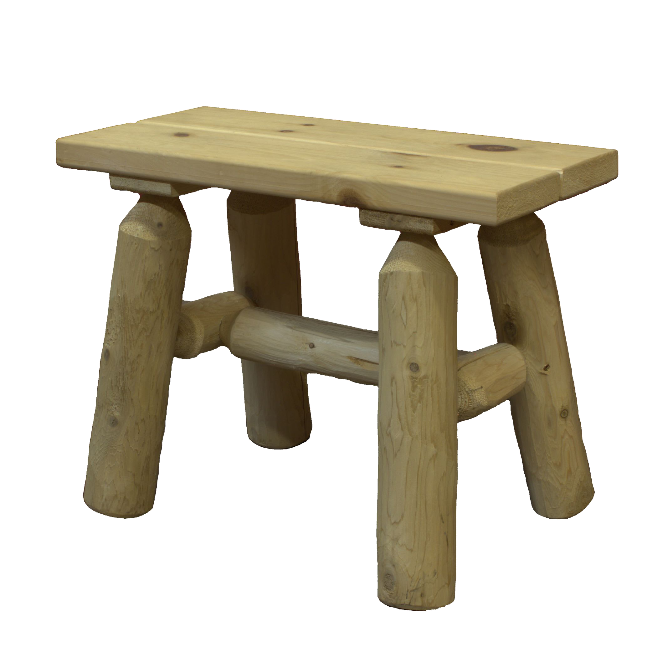 Image of Lakeland Mills Cedar Log End Benches Set of 2