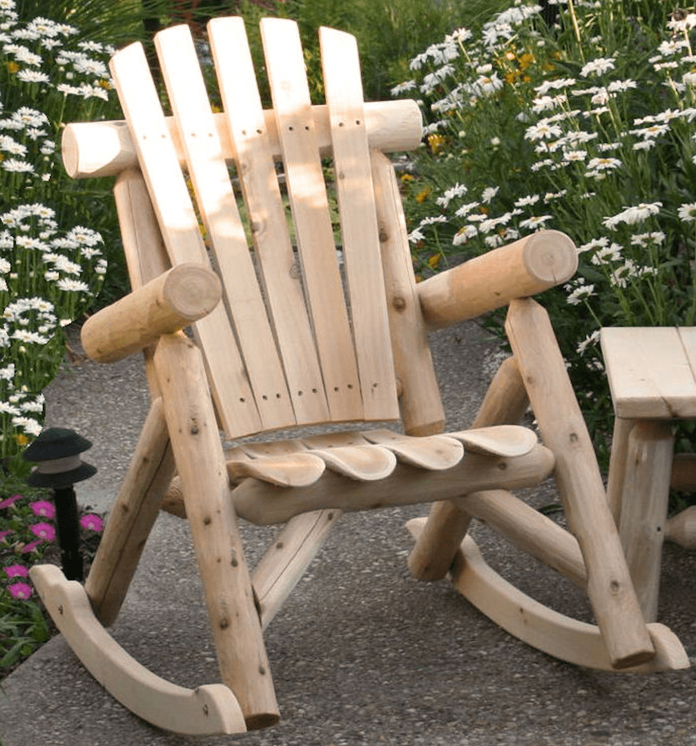 Image of Lakeland Mills Cedar Log Rocking Chair