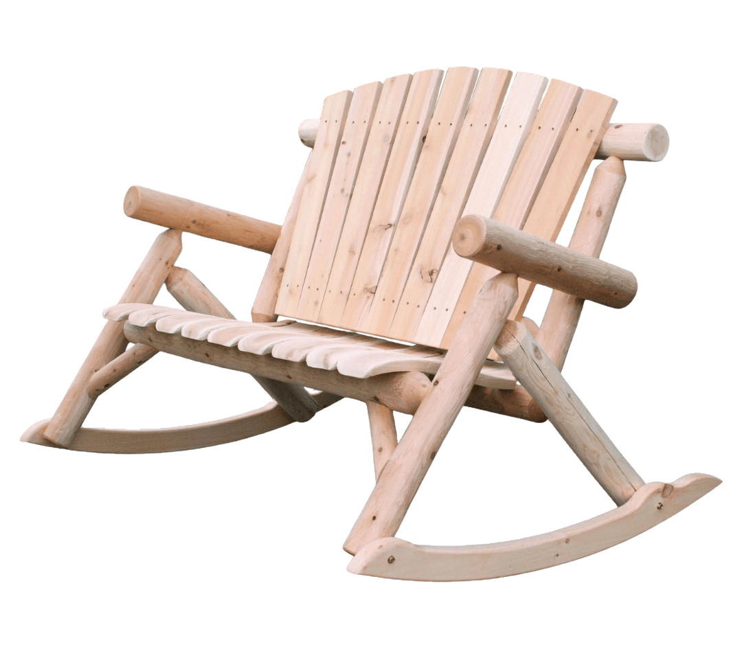 Image of Lakeland Mills Cedar Log Rocking Love Seat