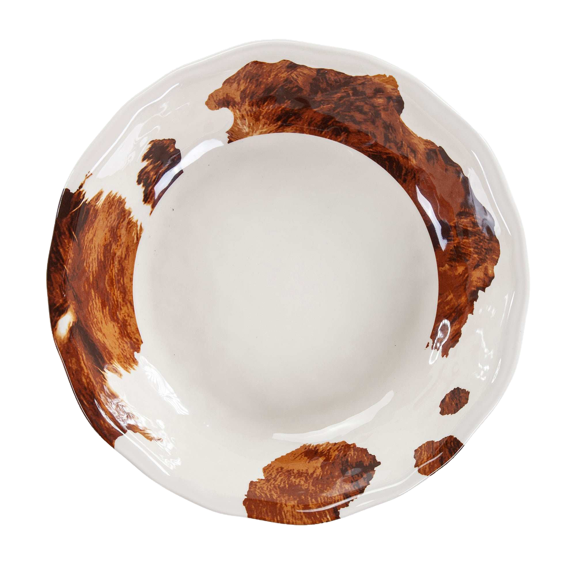 Image of Paseo Road Elsa Cowhide Melamine Serving Bowl