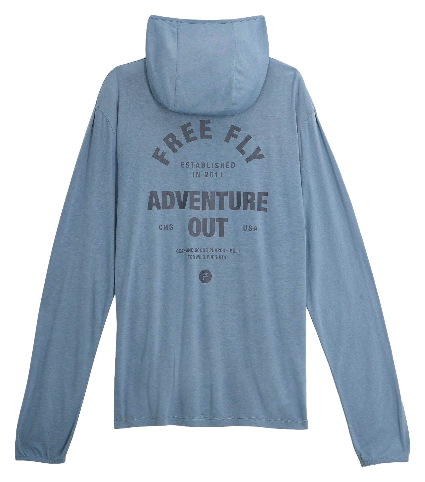Image of Free Fly Bamboo Lightweight Gear and Goods Graphic Hoodie - Blue Fog
