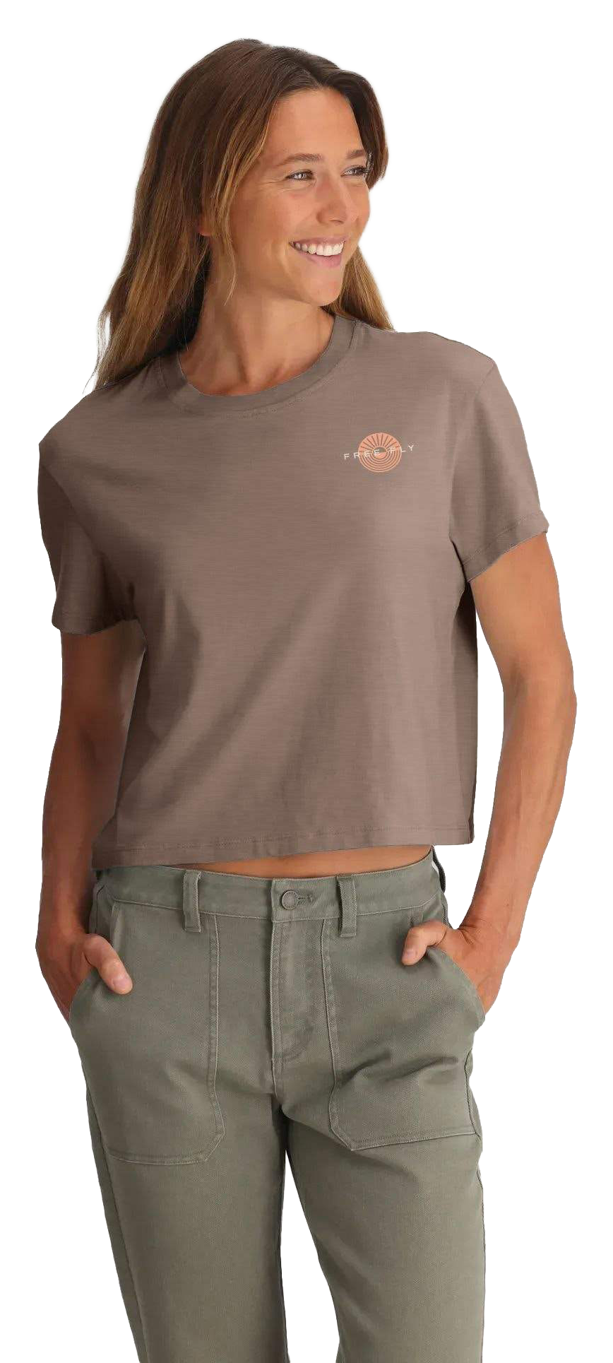 Image of Free Fly Sun Ripple Short-Sleeve T-Shirt - Fossil