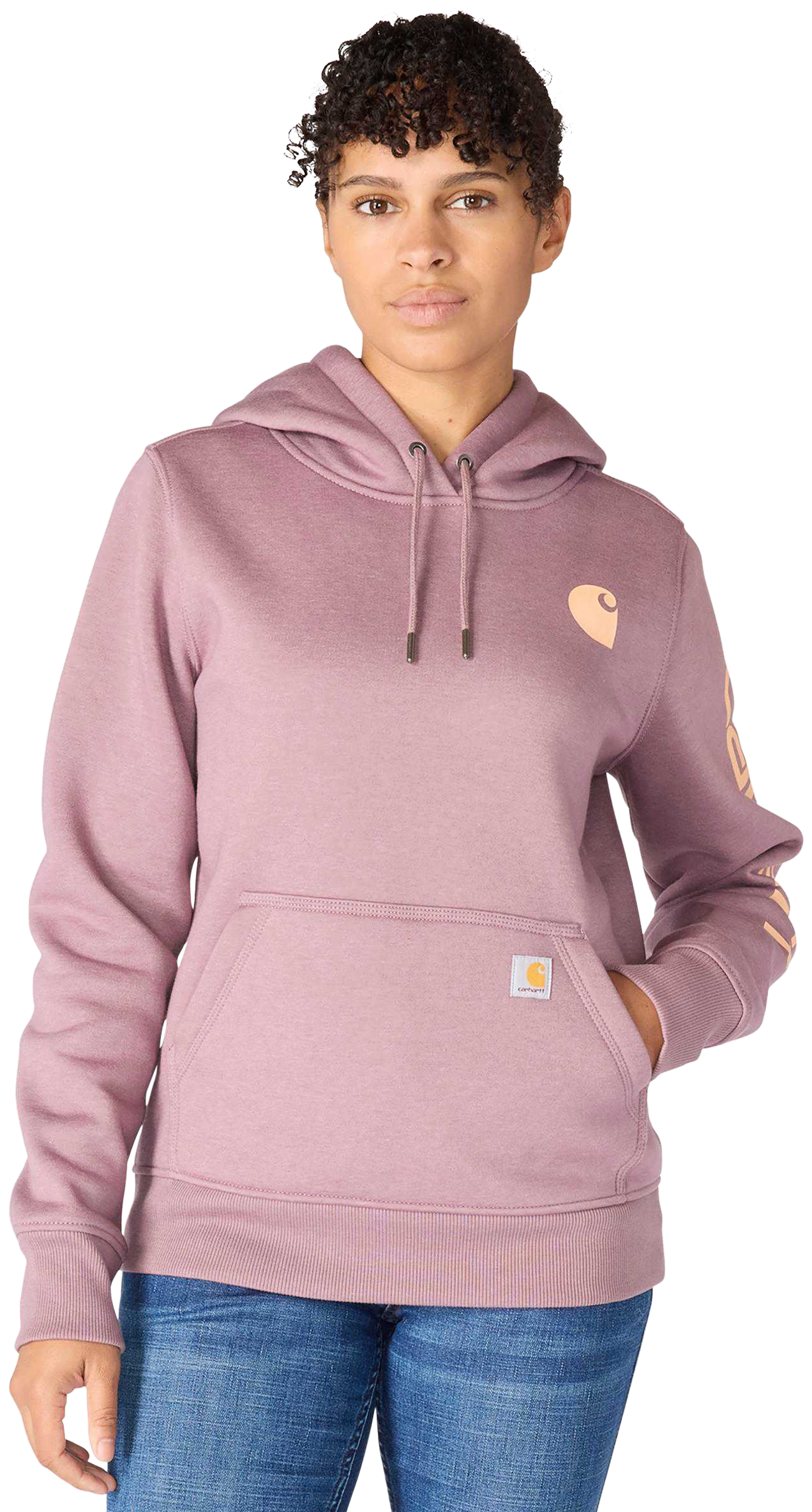 Image of Carhartt Relaxed Fit Midweight Logo Sleeve Graphic Sweatshirt - Ash Berry Heather