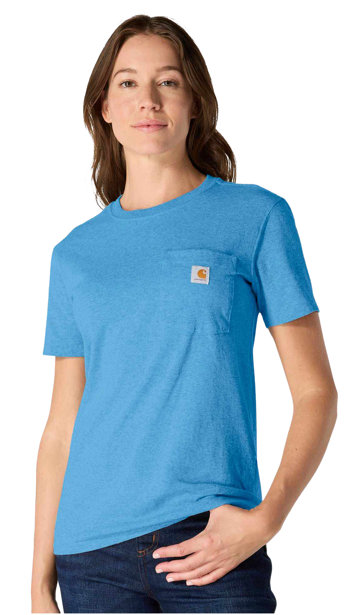 Image of Carhartt Loose Fit Heavyweight Short-Sleeve Pocket T-Shirt - Tranquil Blue Heather