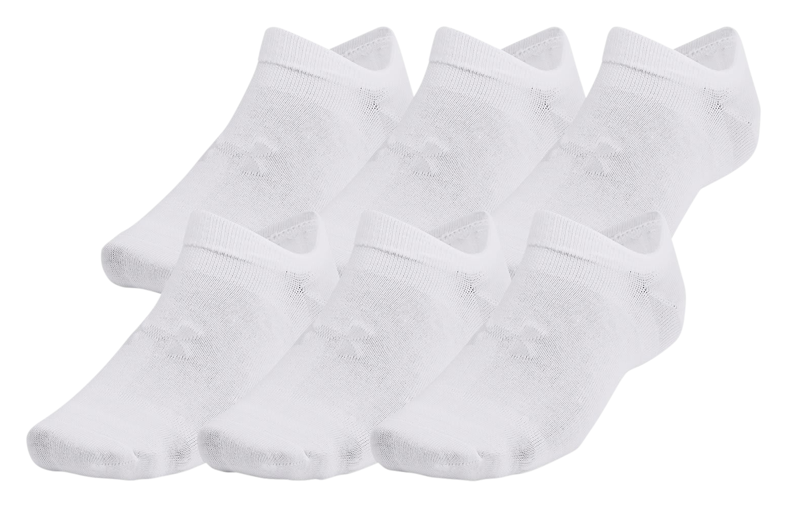 Image of Under Armour Essential No-Show Socks for Women 6-Pair Pack - White