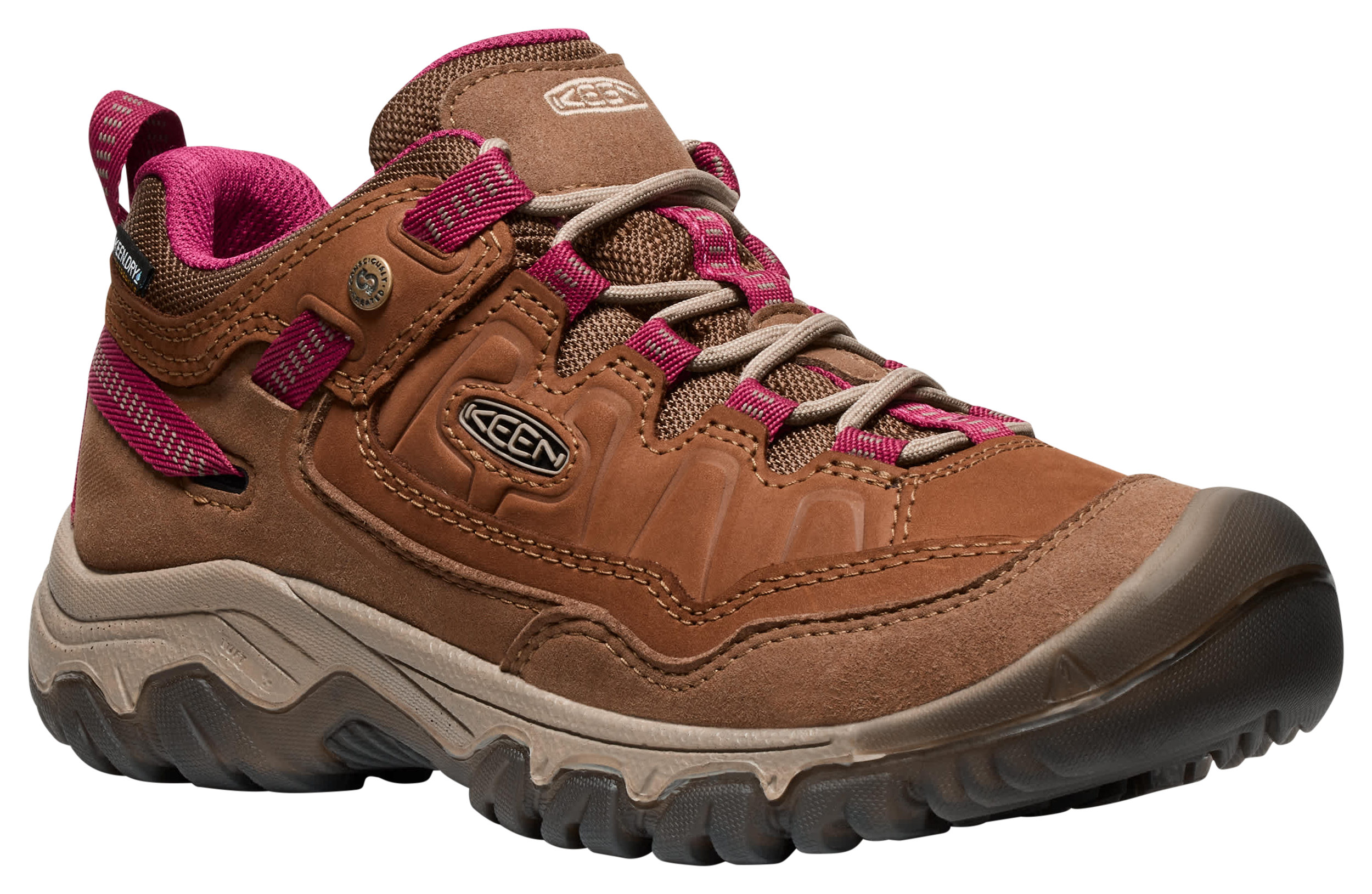 Image of KEEN Targhee IV Waterproof Hiking Shoes for Women - Bison/Beaujolais