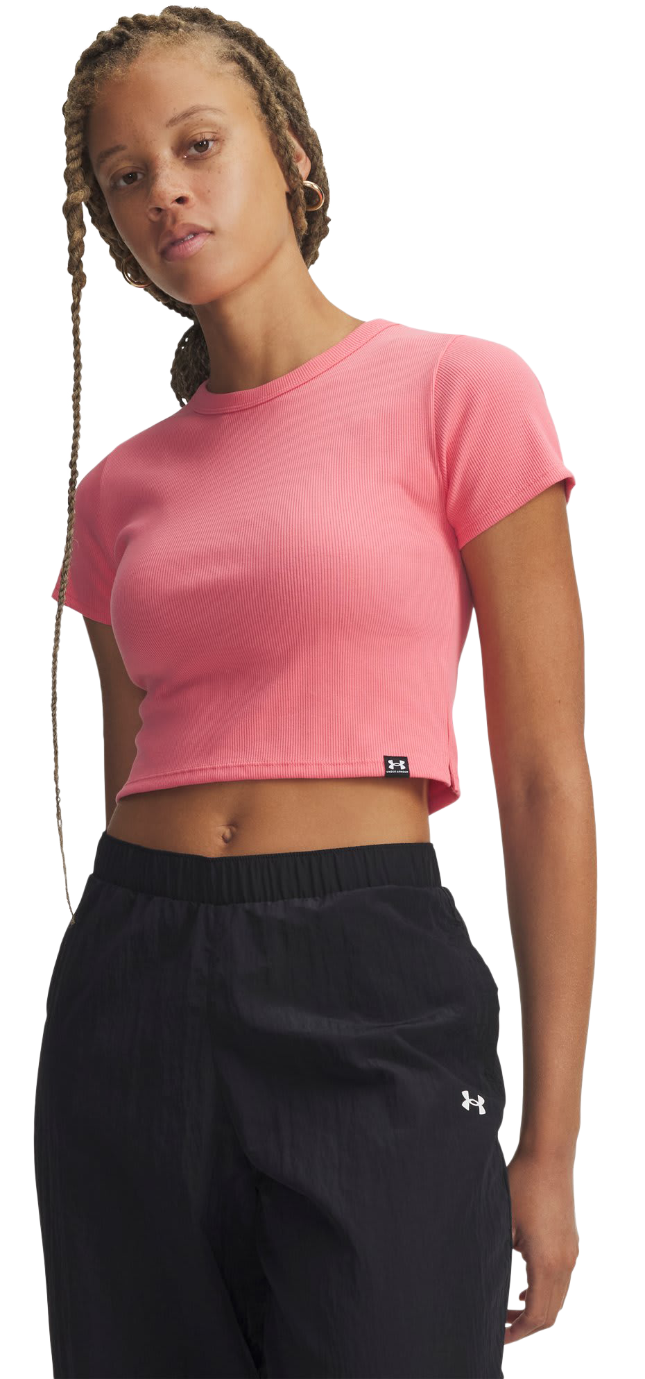 Image of Under Armour Rival Rib Baby T-Shirt - Bittersweet Pink/White
