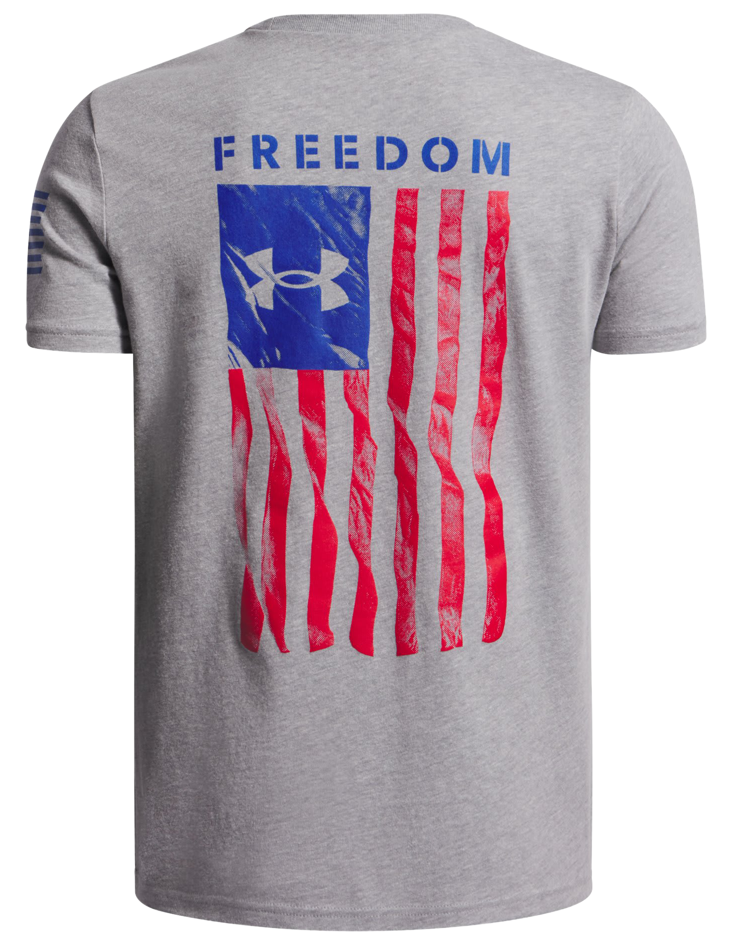 Image of Under Armour Freedom Flag Short-Sleeve T-Shirt for Kids - Steel Light Heather/Royal