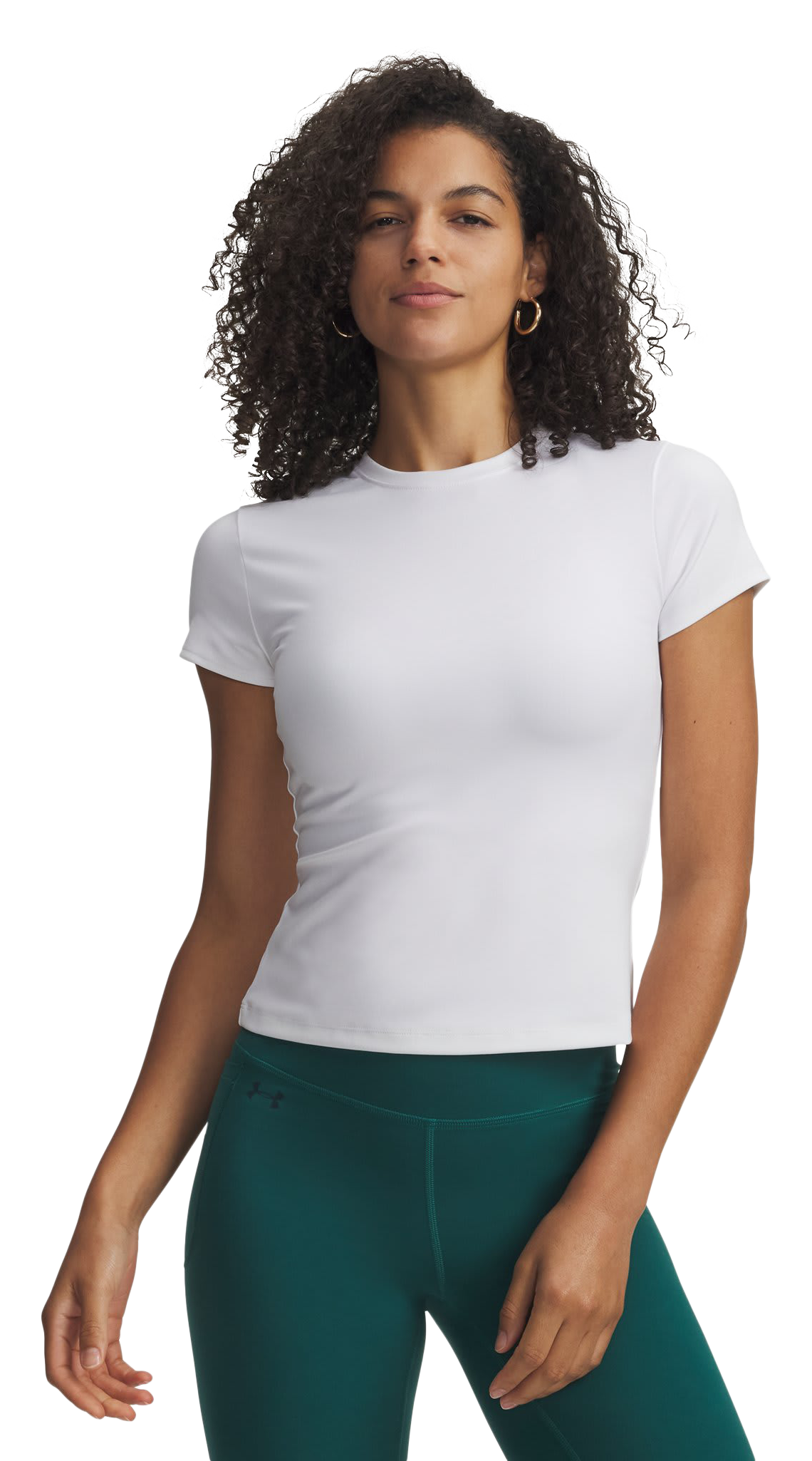 Image of Under Armour Motion Fitted Short-Sleeve Shirt - White/Halo Gray