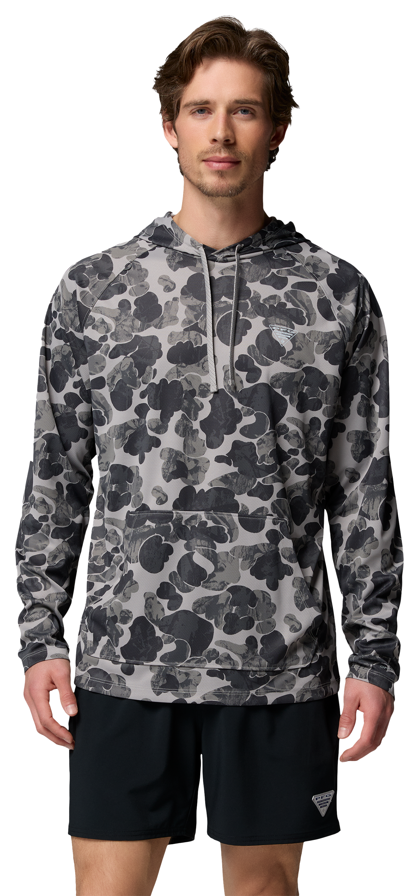 Image of Columbia PFG Wild Cast Camp Hoodie - Ti Titanium Deltawoods
