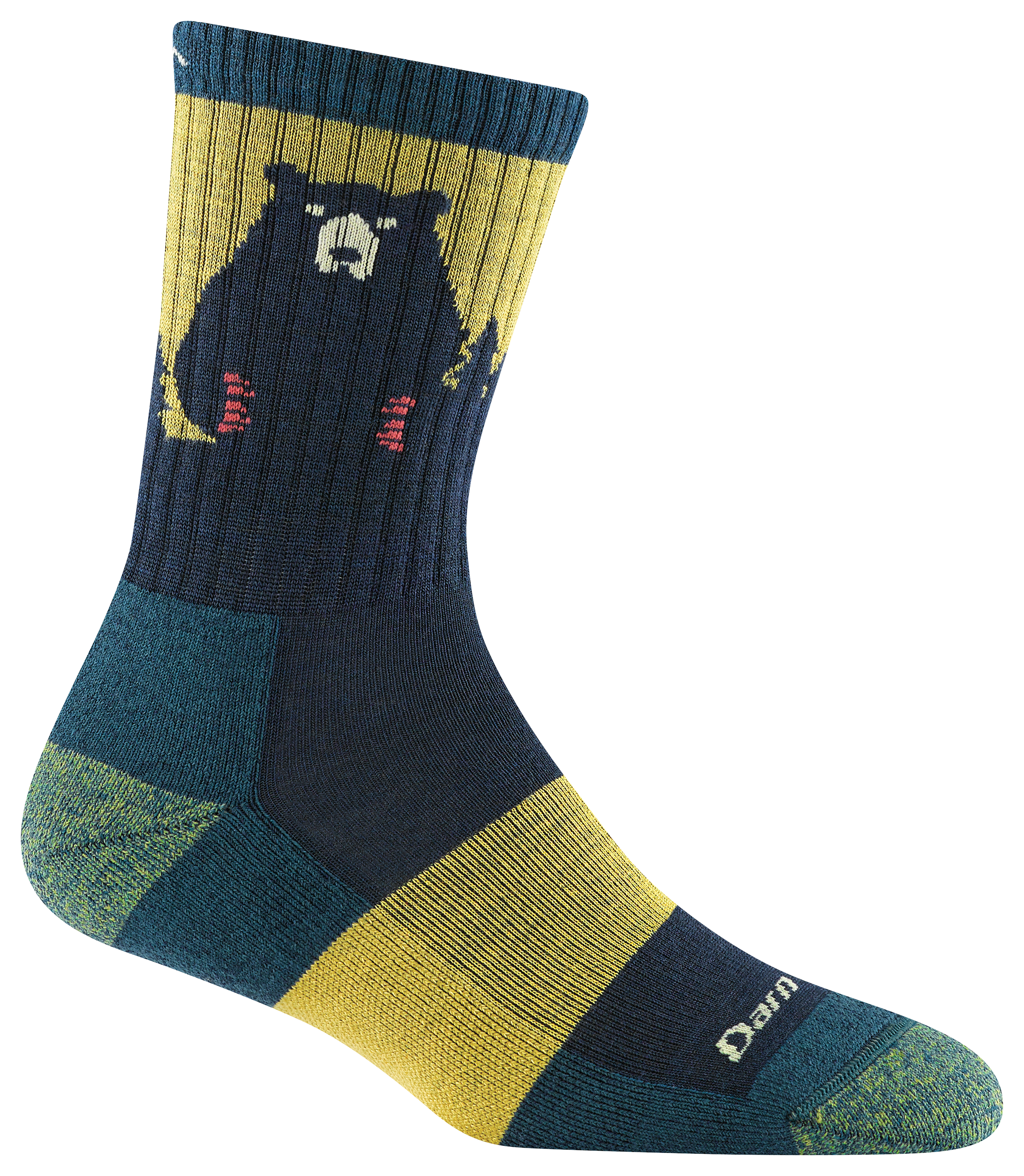 Image of Darn Tough Bear Town Light Hiker Micro Crew Wool Socks for Women - Teal
