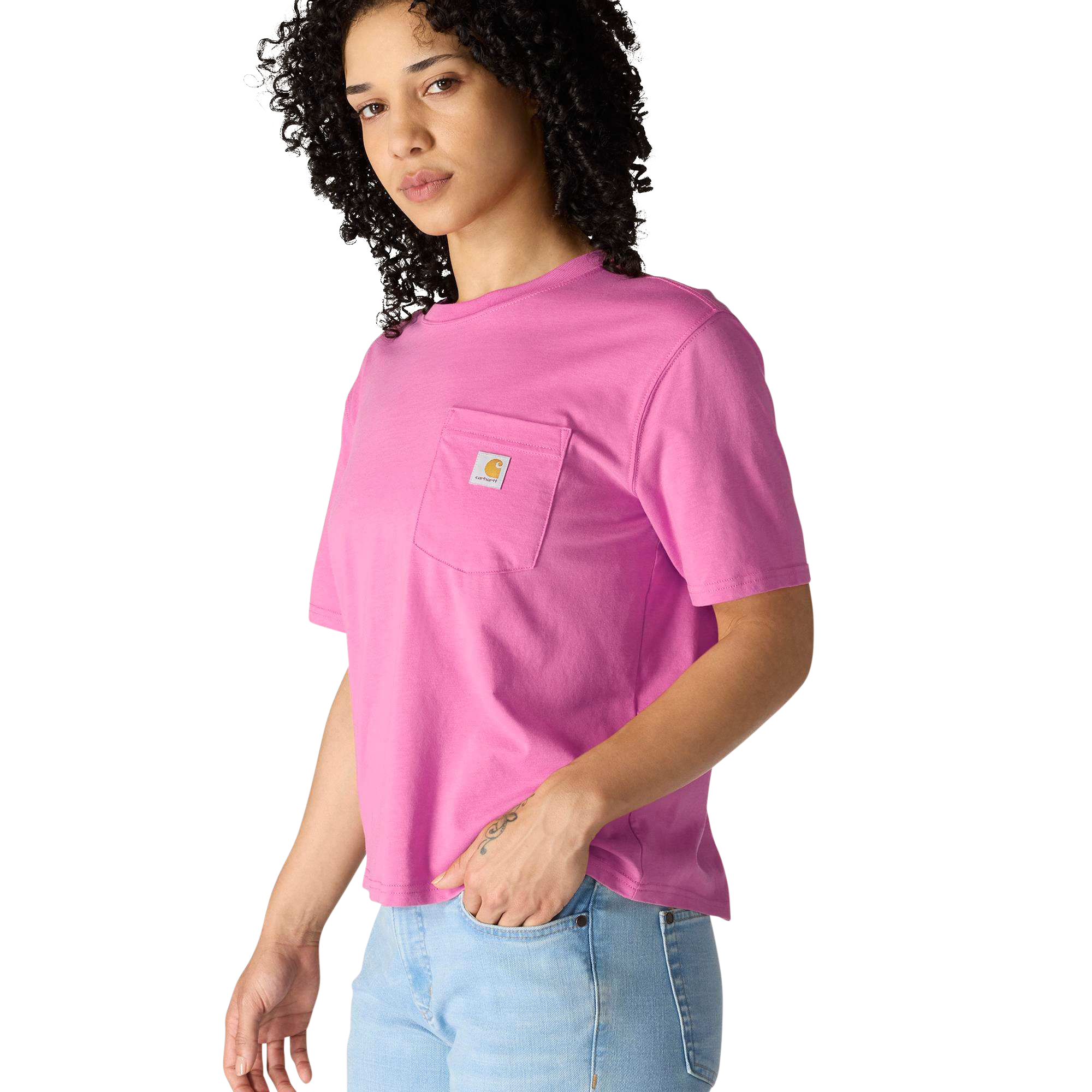 Image of Carhartt TENCEL Fiber Series Loose-Fit Short-Sleeve T-Shirt - Electric Fuchsia