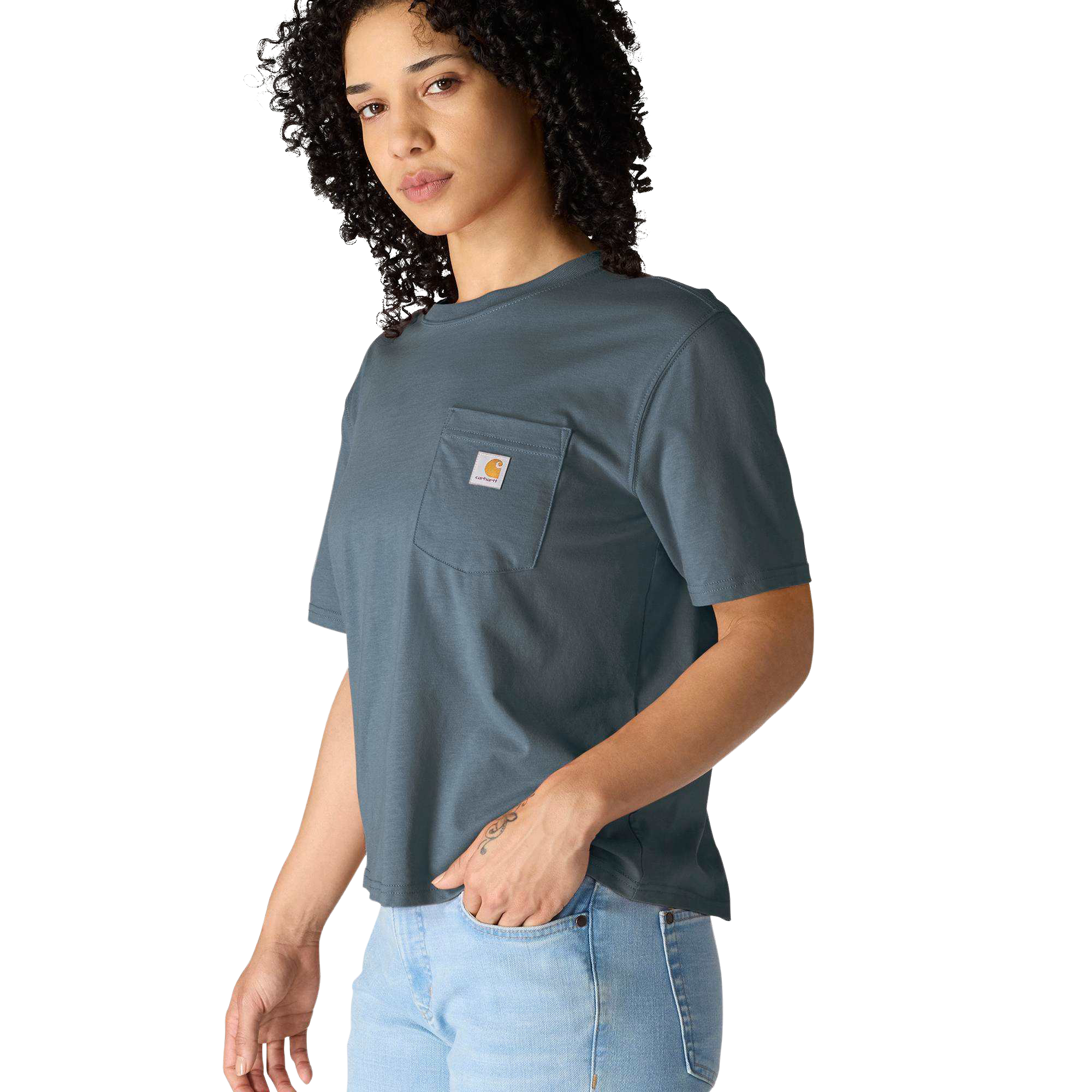 Image of Carhartt TENCEL Fiber Series Loose-Fit Short-Sleeve T-Shirt - Iron Blue