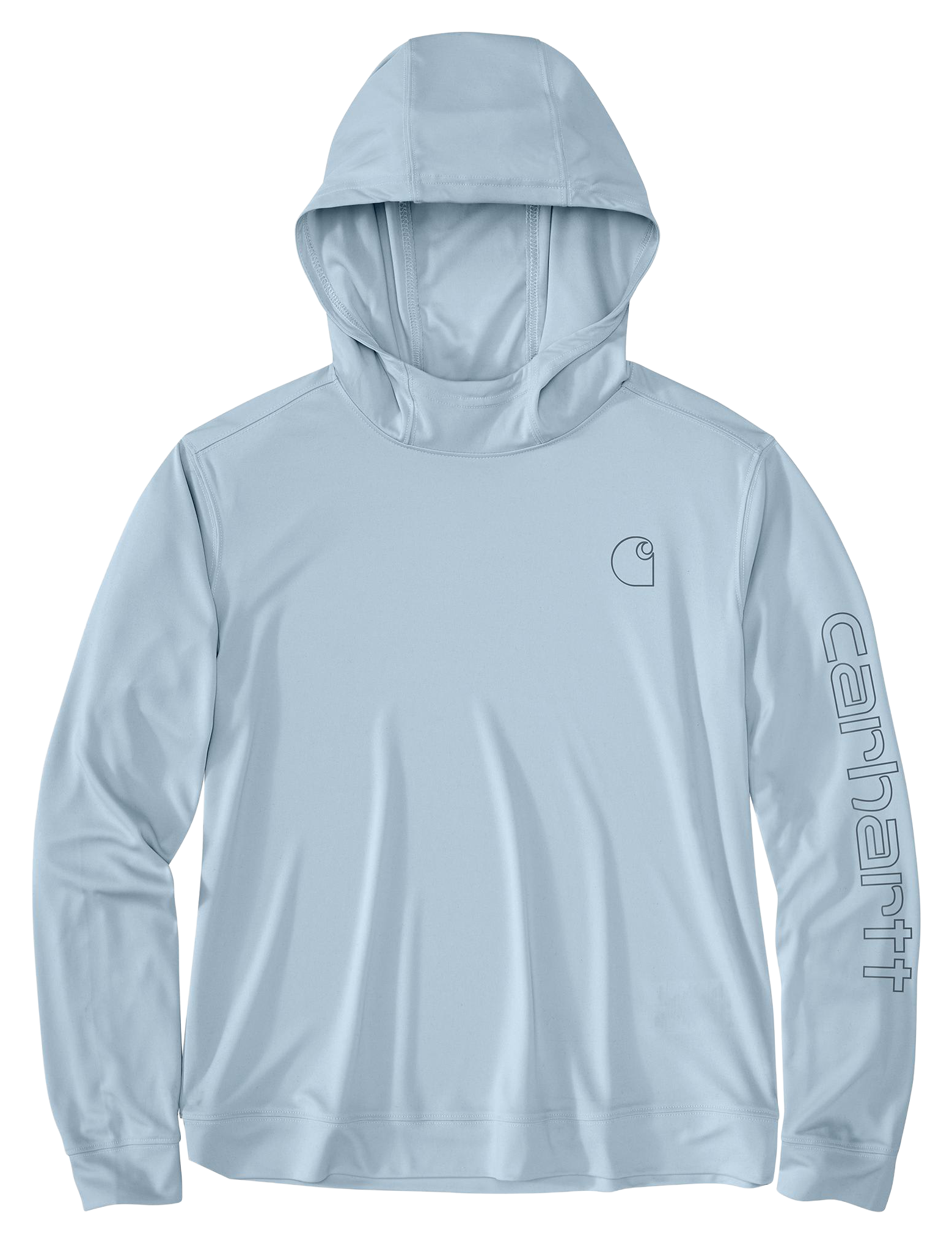 Image of Carhartt Force Sun Defender Lightweight Long-Sleeve Hooded Shirt - Blue Aura