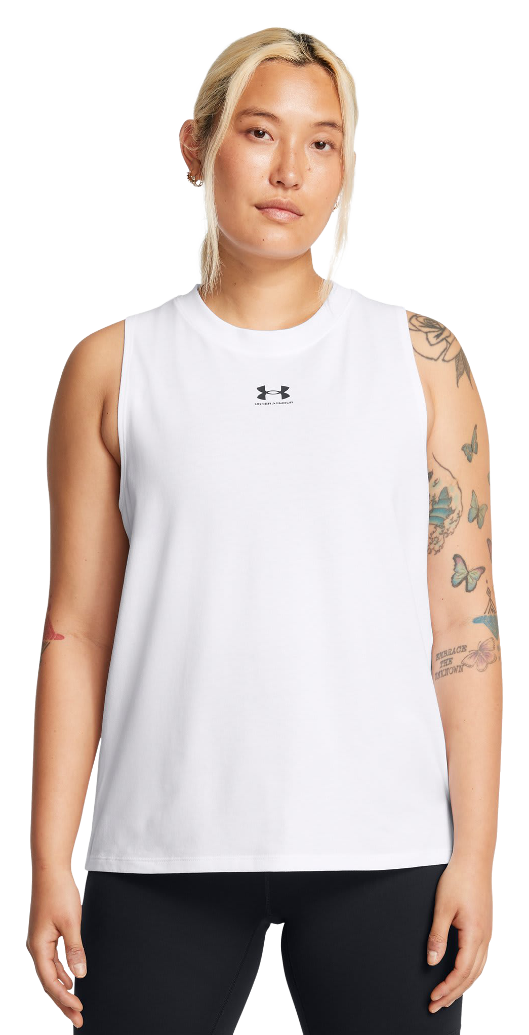 Image of Under Armour Rival Muscle Tank - White/Black