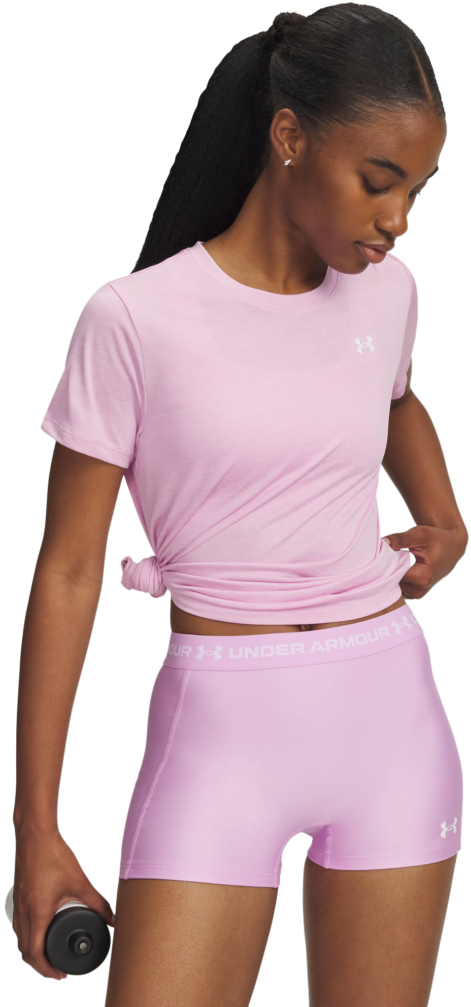 Image of Under Armour Tech Twist Short-Sleeve T-Shirt - Pink Dawn/White