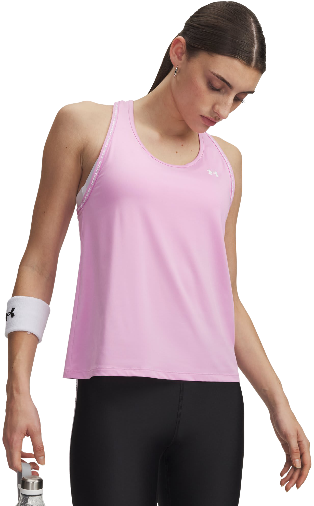 Image of Under Armour Tech Knockout Tank - Pink Dawn/White
