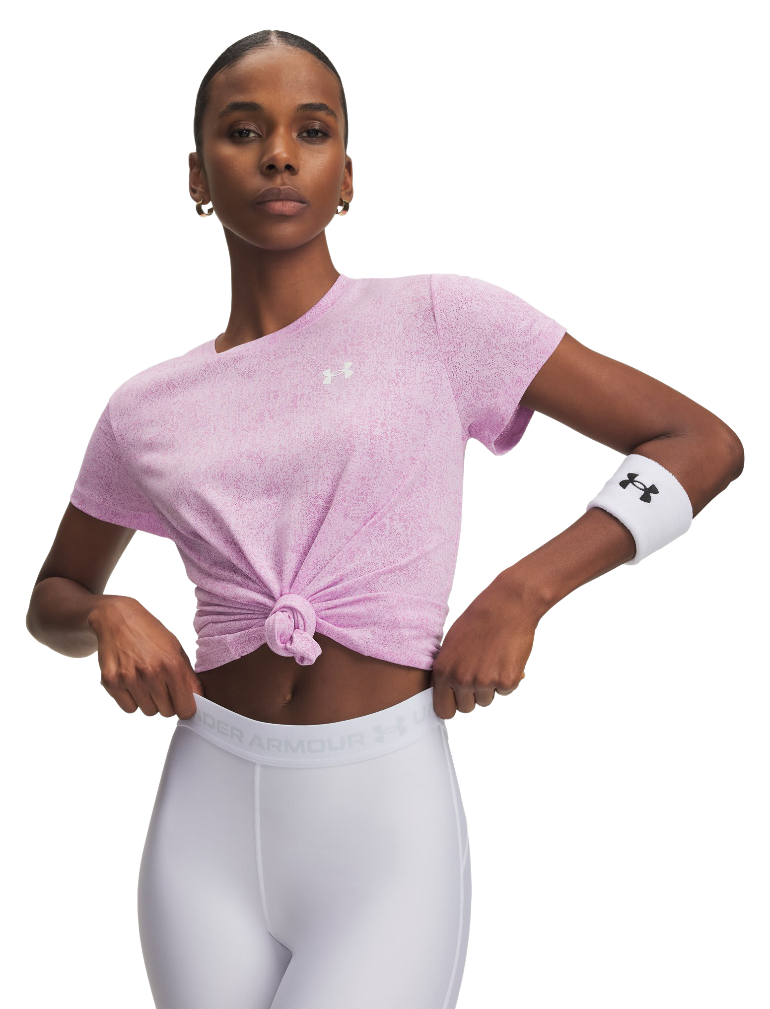 Image of Under Armour Tech Pixelate Short-Sleeve Crew-Neck T-Shirt - Pink Dawn