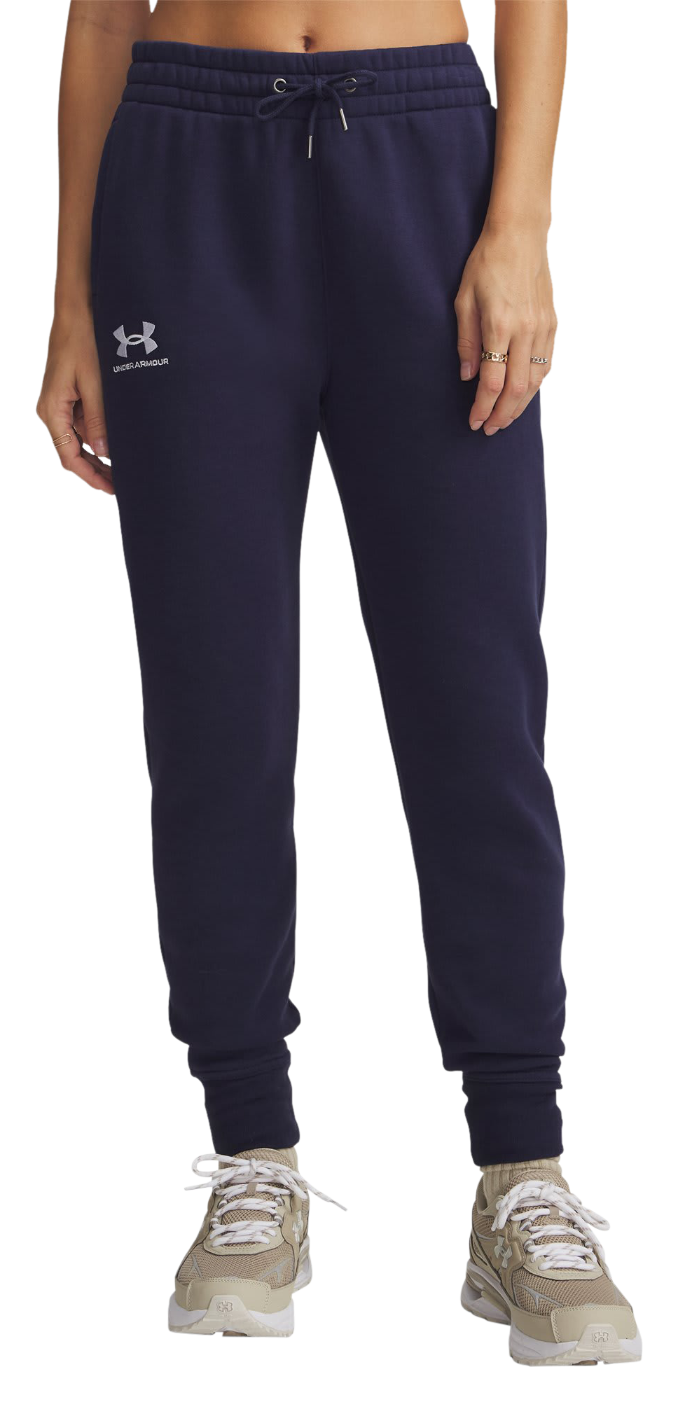 Image of Under Armour Icon Fleece Joggers - Midnight Navy/White