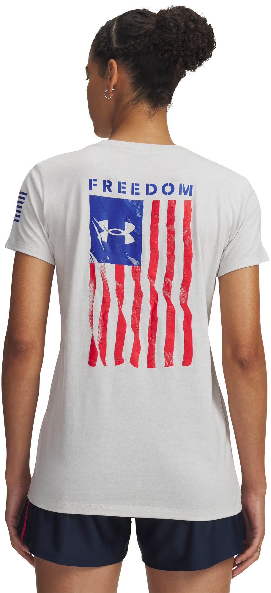 Image of Under Armour Freedom Flag Short-Sleeve T-Shirt - Halo Gray Light Heather/Royal
