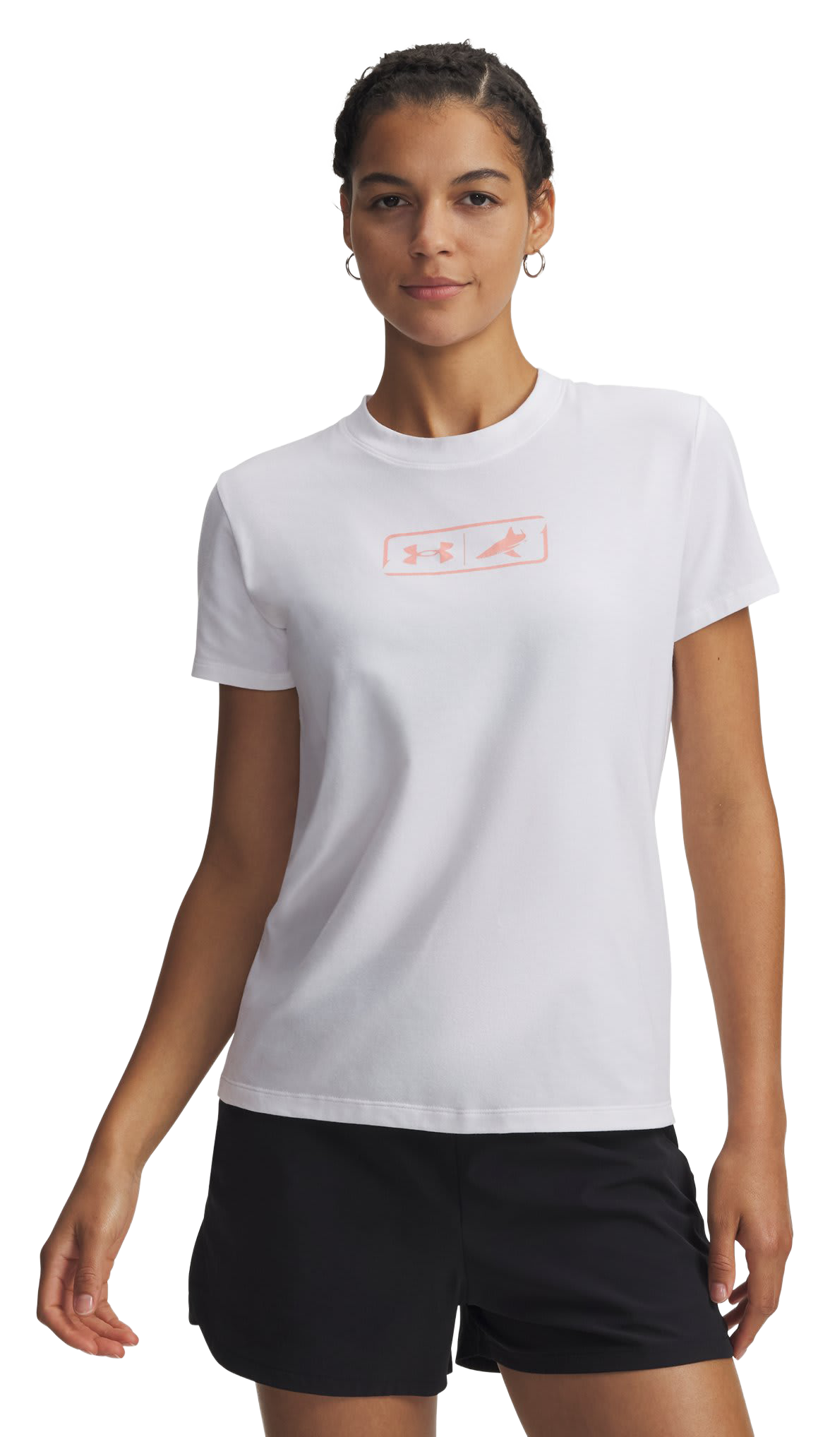 Image of Under Armour BlacktipH Fish Logo Short-Sleeve T-Shirt - White/Posh Pink