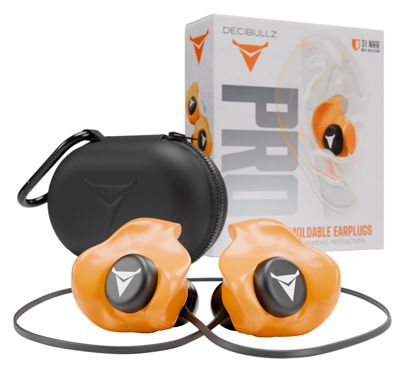 Image of Decibullz PRO Custom Molded Earplugs - Orange