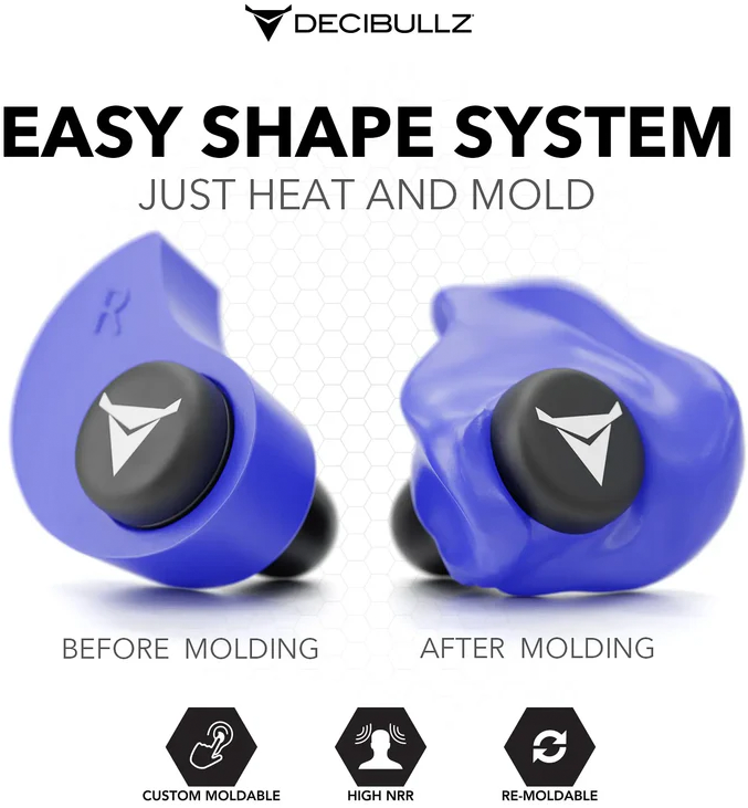 Image of Decibullz PRO Custom Molded Earplugs - Blue