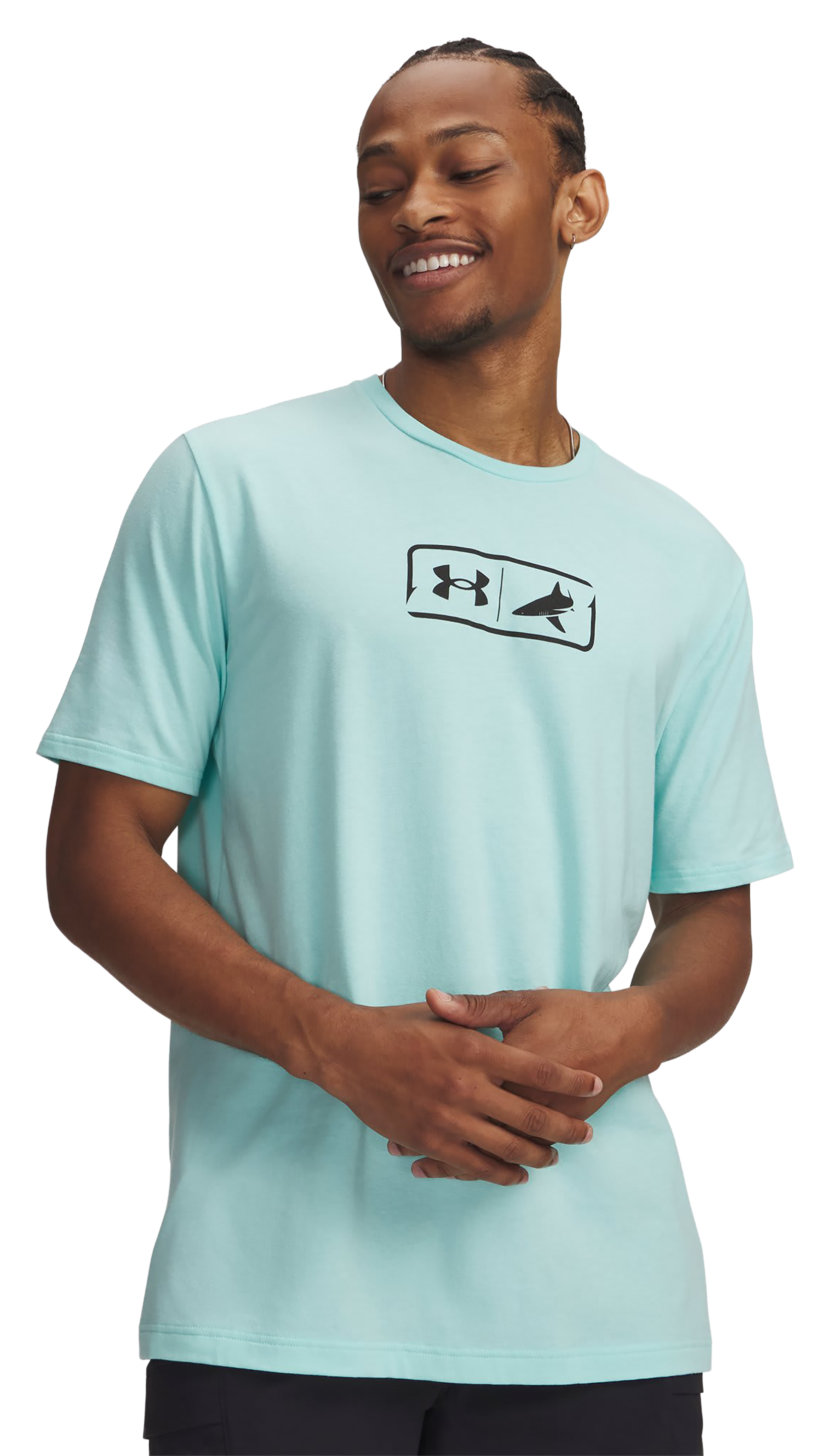 Image of Under Armour BlacktipH Fish Logo Short-Sleeve T-Shirt - Neo Turquoise