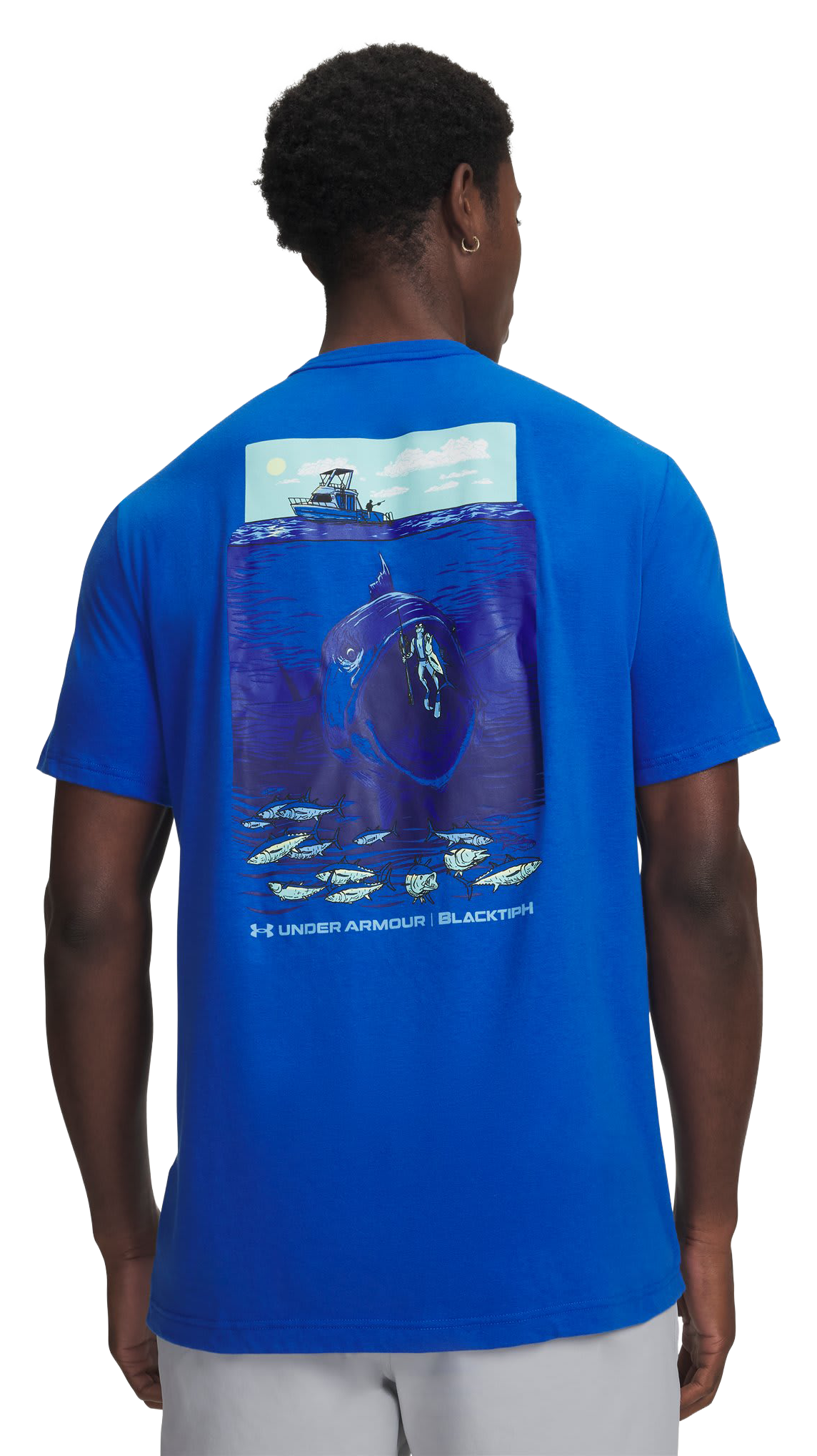 Image of Under Armour BlacktipH Tuna Graphic Short-Sleeve T-Shirt - Blue Strike