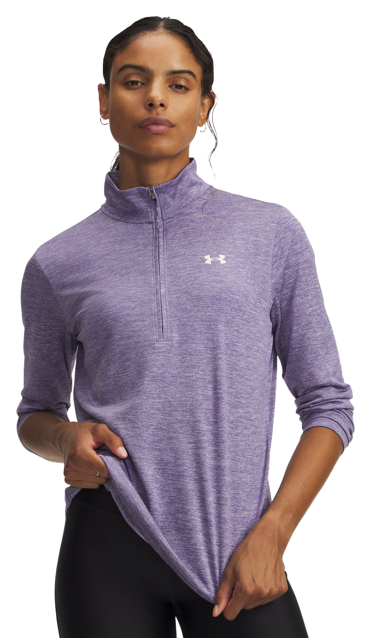 Image of Under Armour UA Tech Twist Half-Zip Pullover - Purple Luxe/White