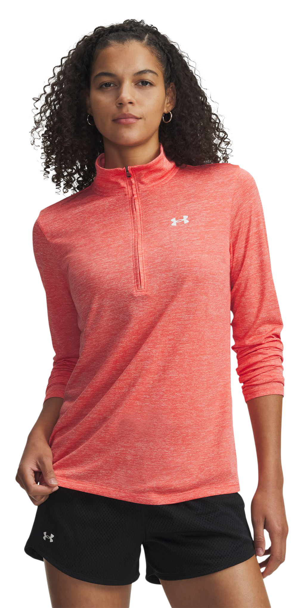Image of Under Armour UA Tech Twist Half-Zip Pullover - Venom Red/White