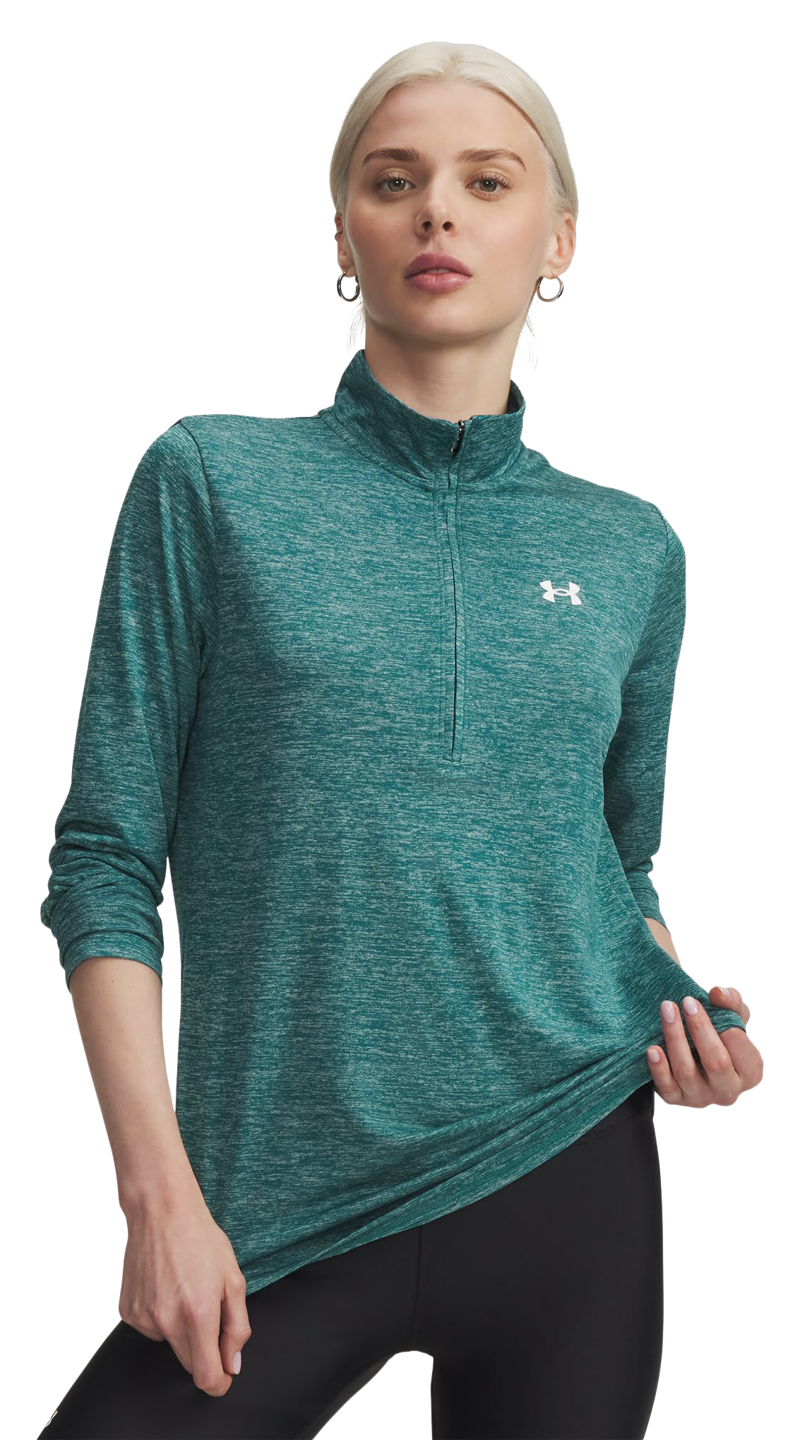 Image of Under Armour UA Tech Twist Half-Zip Pullover - Rack Green/White