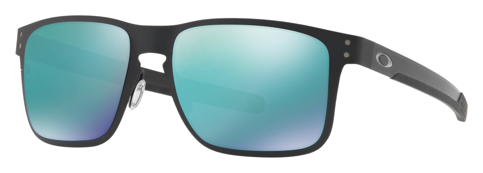 Oakley Holbrook OO4123 Metal Sunglasses - Matte Black/Jade Iridium Mirror -