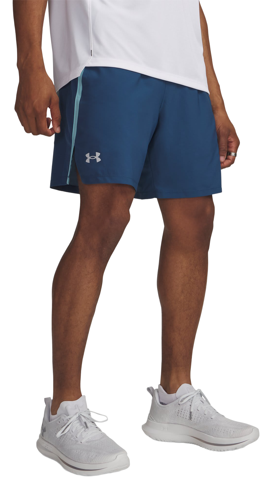 Image of "Under Armour Launch 7"" Shorts - Wham Blue/Blue Haze"
