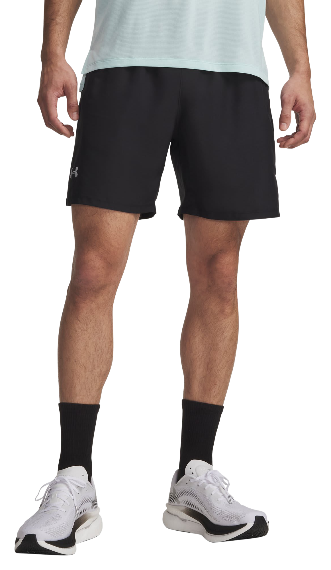Image of "Under Armour Launch 7"" Shorts - Black/White"