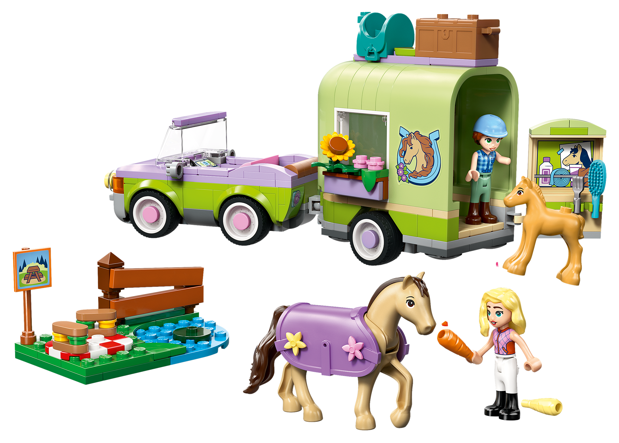 Image of LEGO Friends Horse and Baby Foal Trailer Set