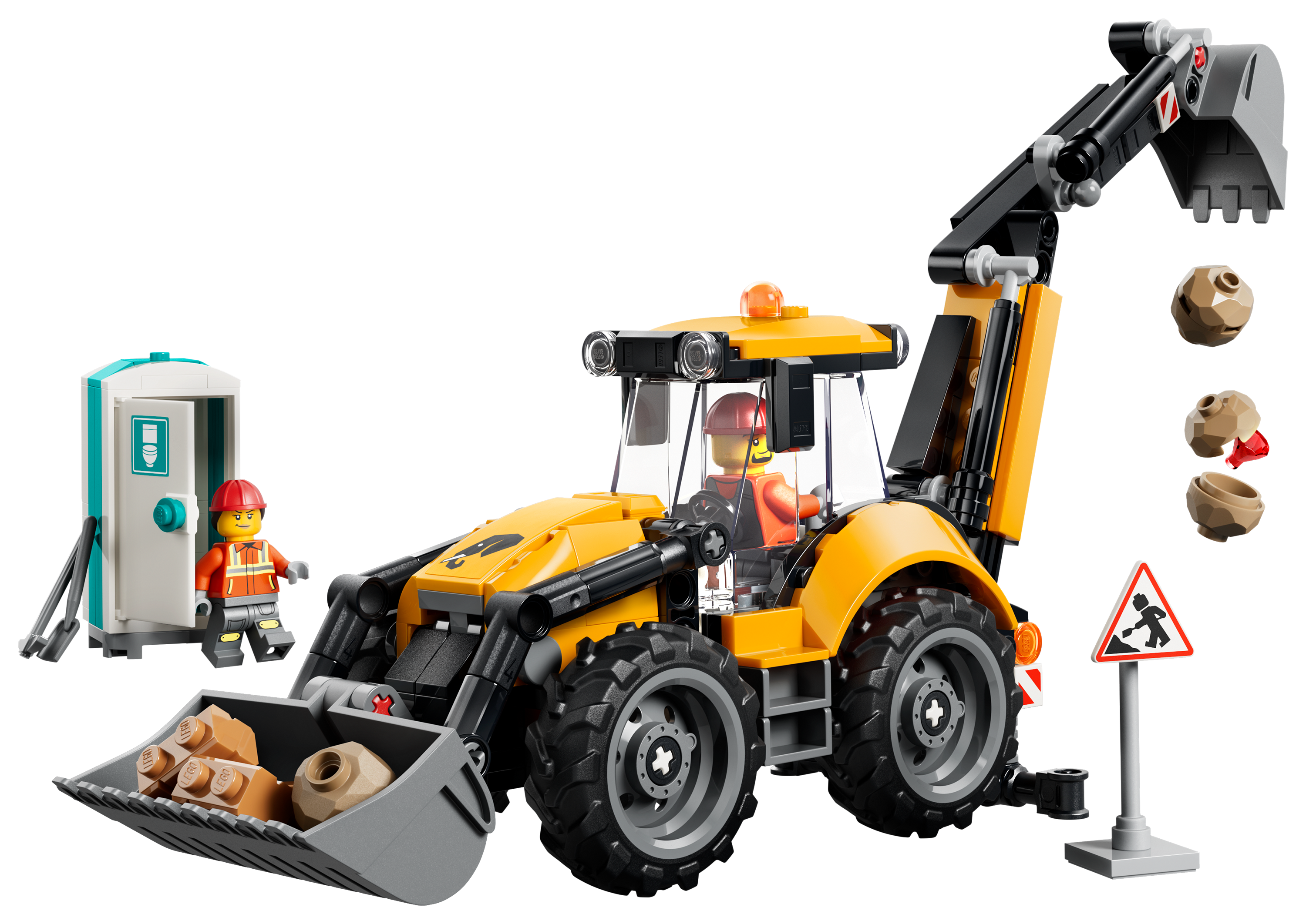 Image of LEGO City Yellow Backhoe Loader Set