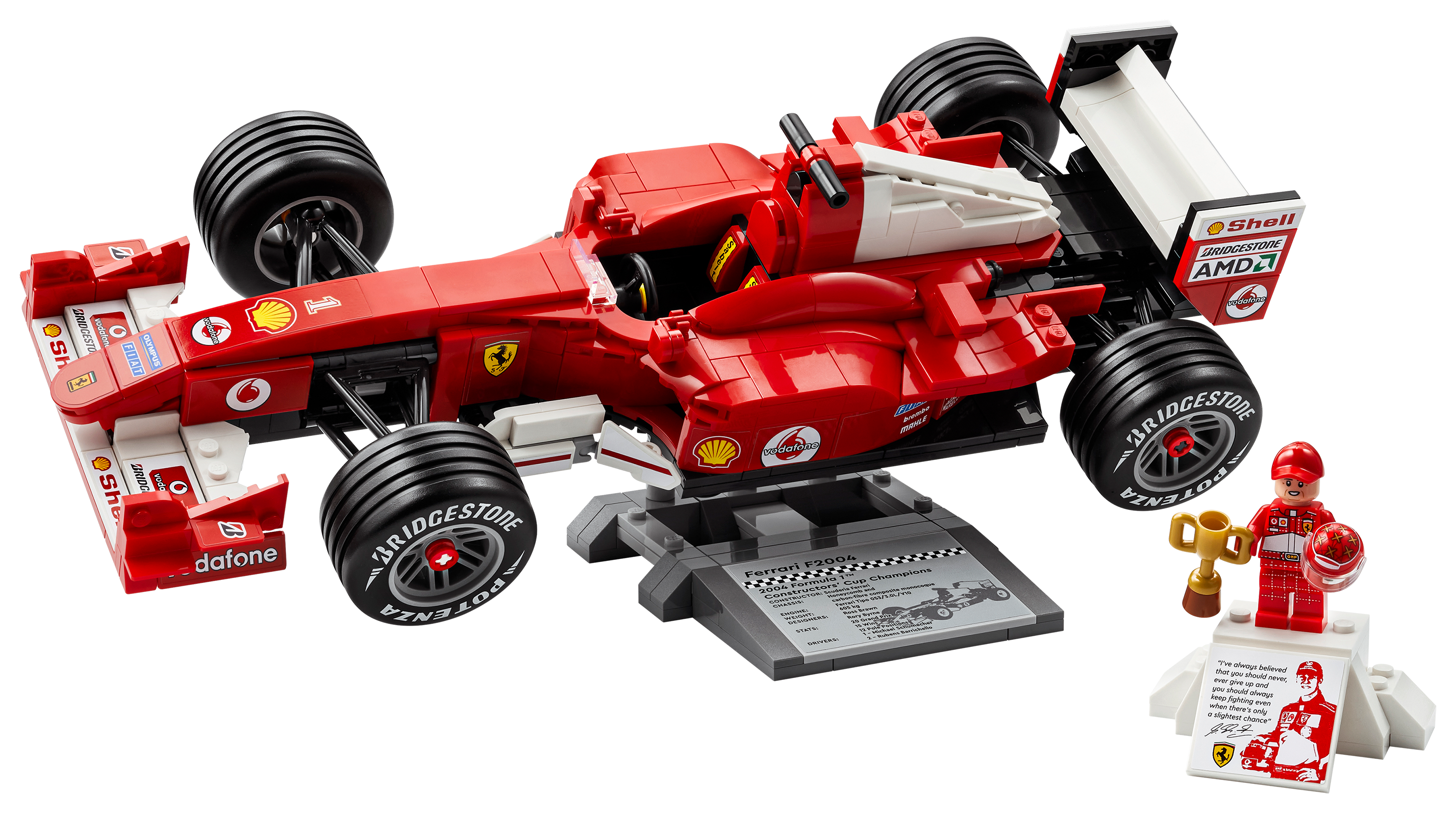 Image of LEGO Icons Ferrari F2004 and Michael Schumacher Set