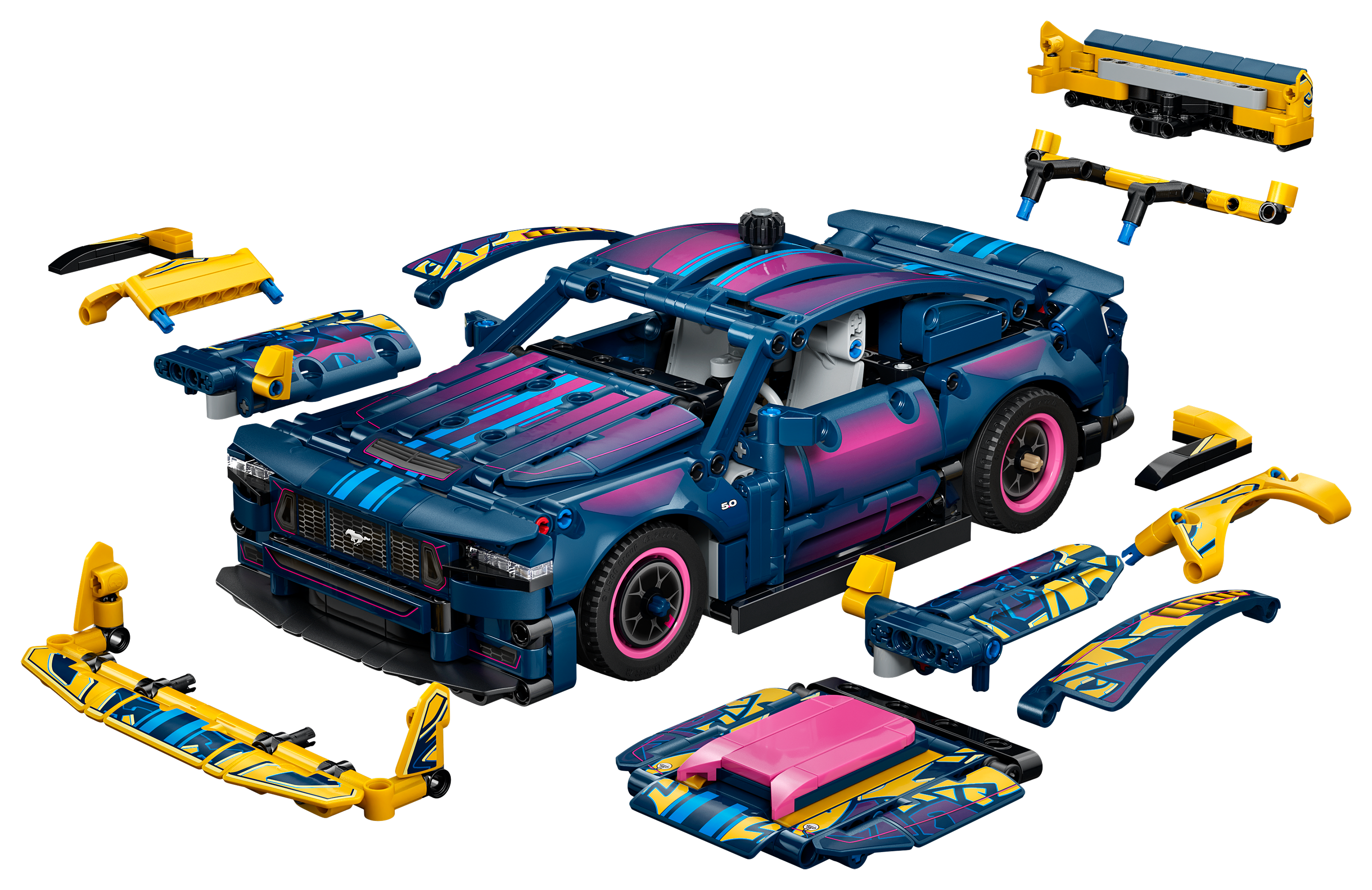 Image of LEGO Technic Custom Garage Ford Mustang GT Car Set
