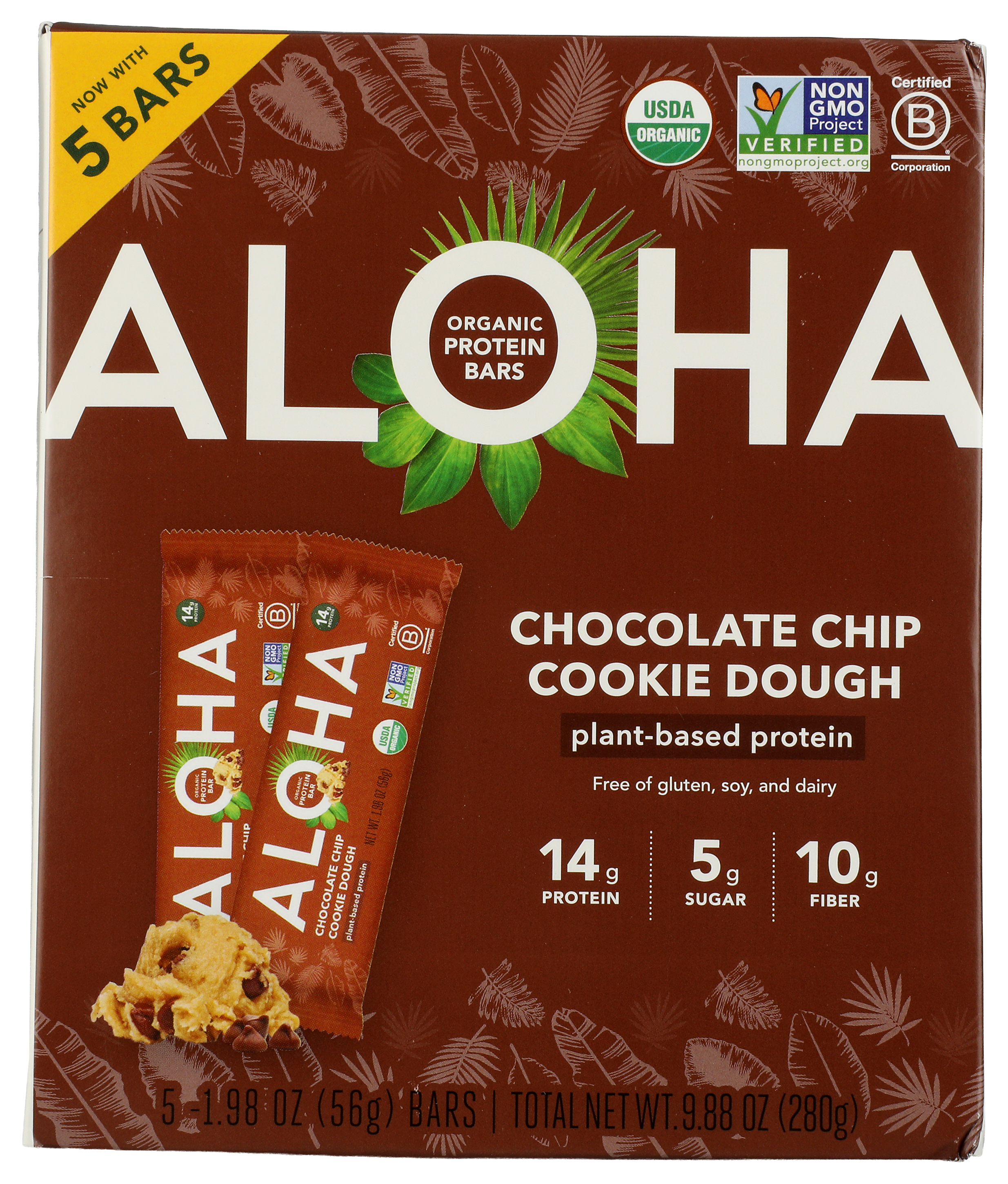 Image of ALOHA Chocolate Chip Cookie Dough Protein Bar