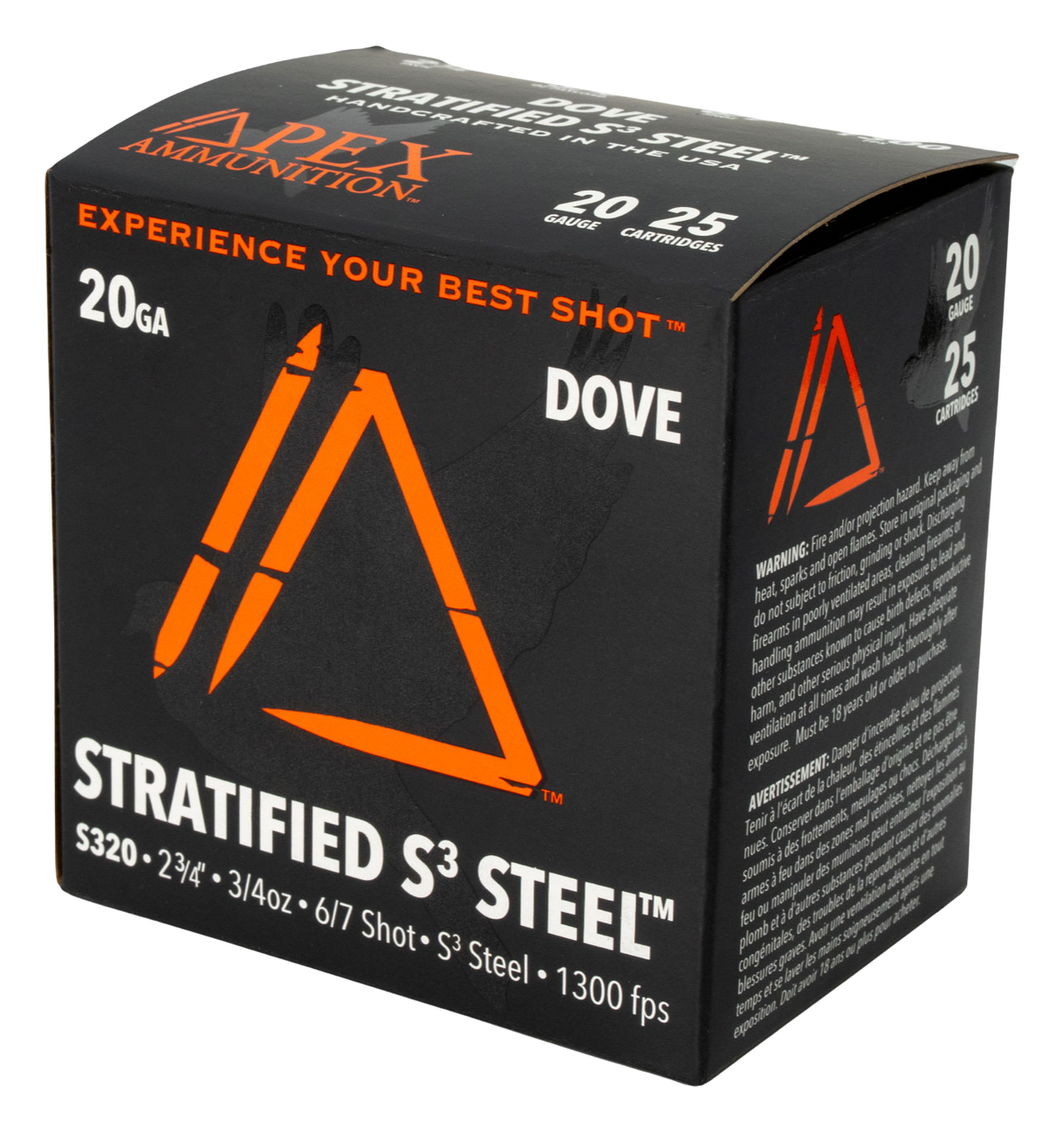 Image of "Apex Ammunition Stratified Dove S3 Steel 20-Ga. 2-3/4"" 3/4 Oz. Shotshells - 6/7 Shot - 25 Rounds"