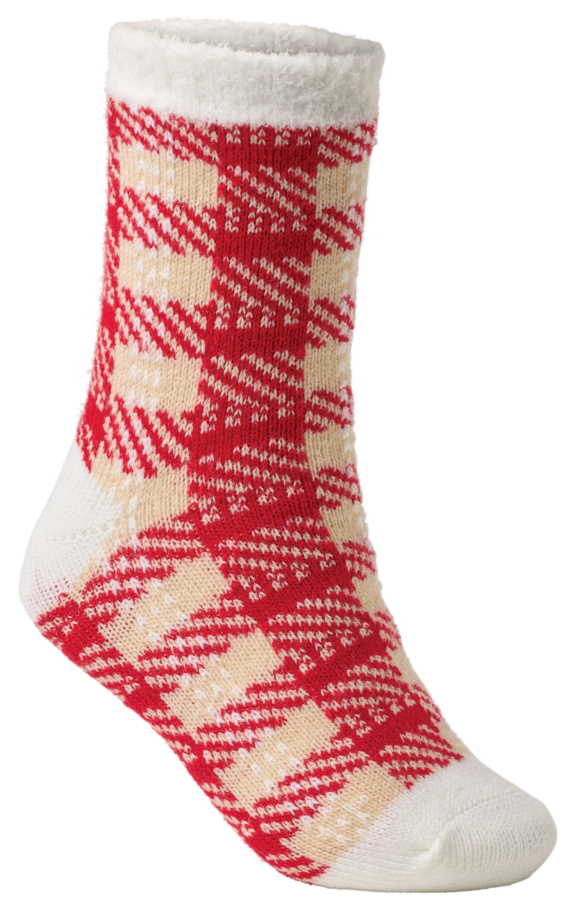 Image of Natural Reflections Double-Layer House Socks - White/Red