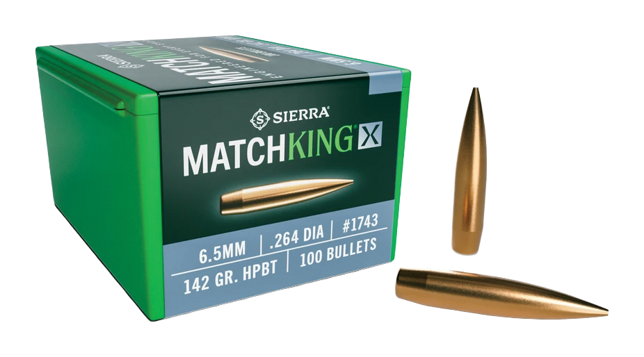 Image of Sierra MatchKing X Hollow Point Boat-Tail Rifle Bullets - 6.5mm - 142 Grain - 100 rounds