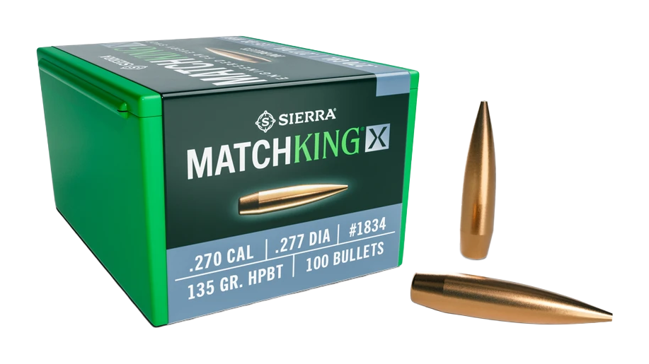 Image of Sierra MatchKing X Hollow Point Boat-Tail Rifle Bullets - .270 Cal - 135 Grain - 100 Rounds