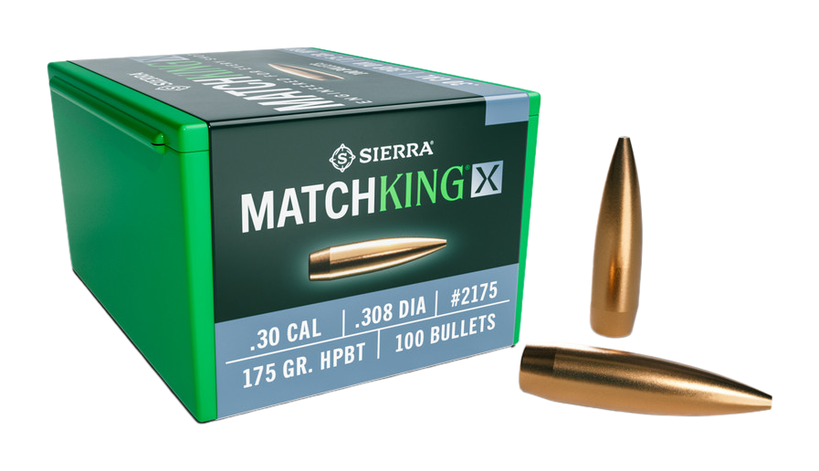 Image of Sierra MatchKing X Hollow Point Boat-Tail Rifle Bullets - .30 Cal - 175 Grain - 100 Rounds