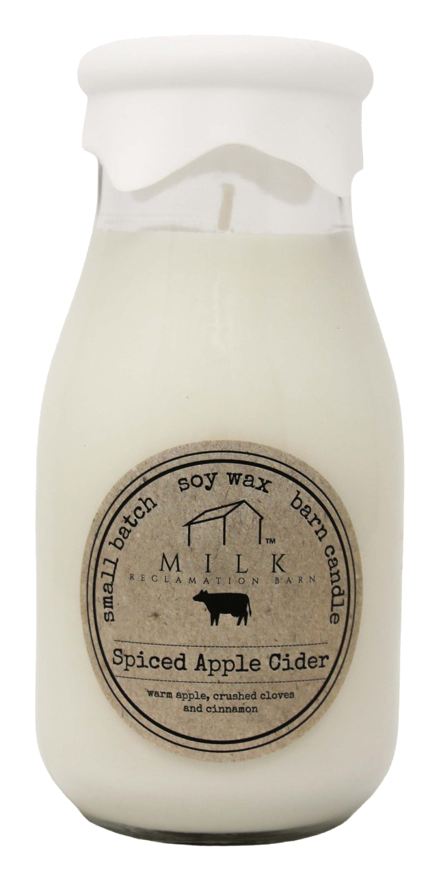 Image of Milk Barn Reclamation Milk Bottle Candle - Spiced Apple Cider