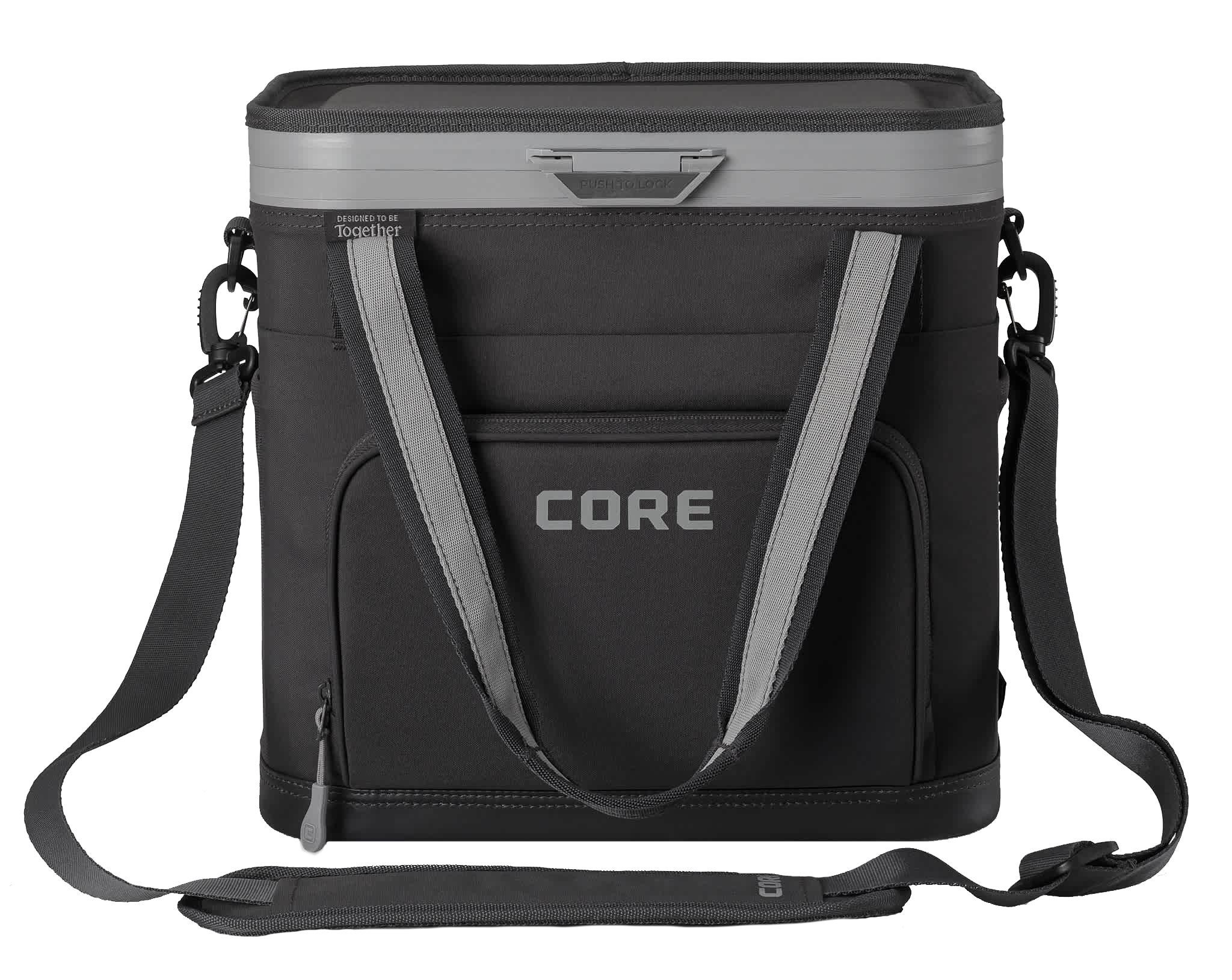 Image of CORE FlipBack No-Zip Magnetic 24-Can Soft Cooler - Charcoal