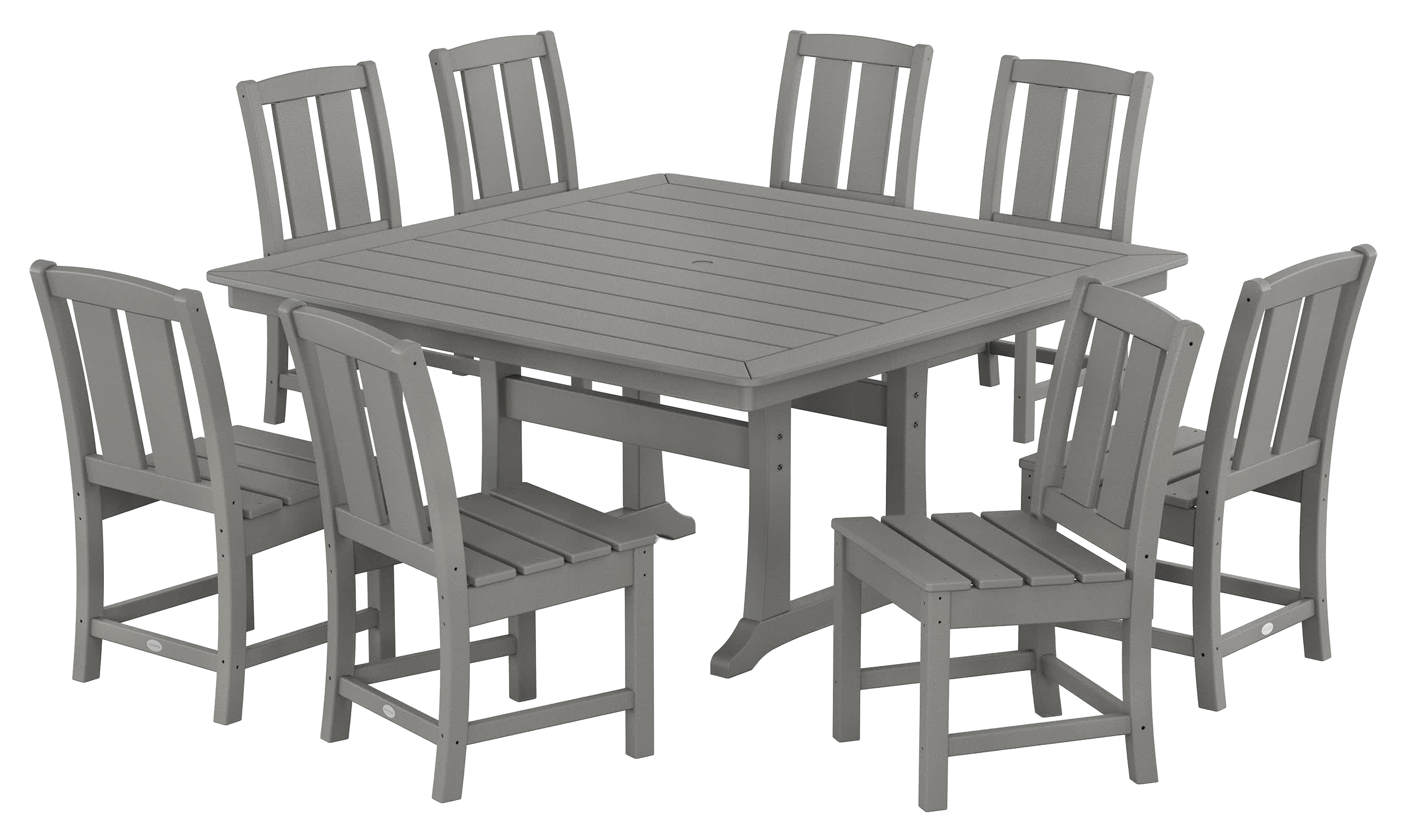 Image of POLYWOOD Mission Side Chair 9-Piece Square Dining Set with Trestle Legs