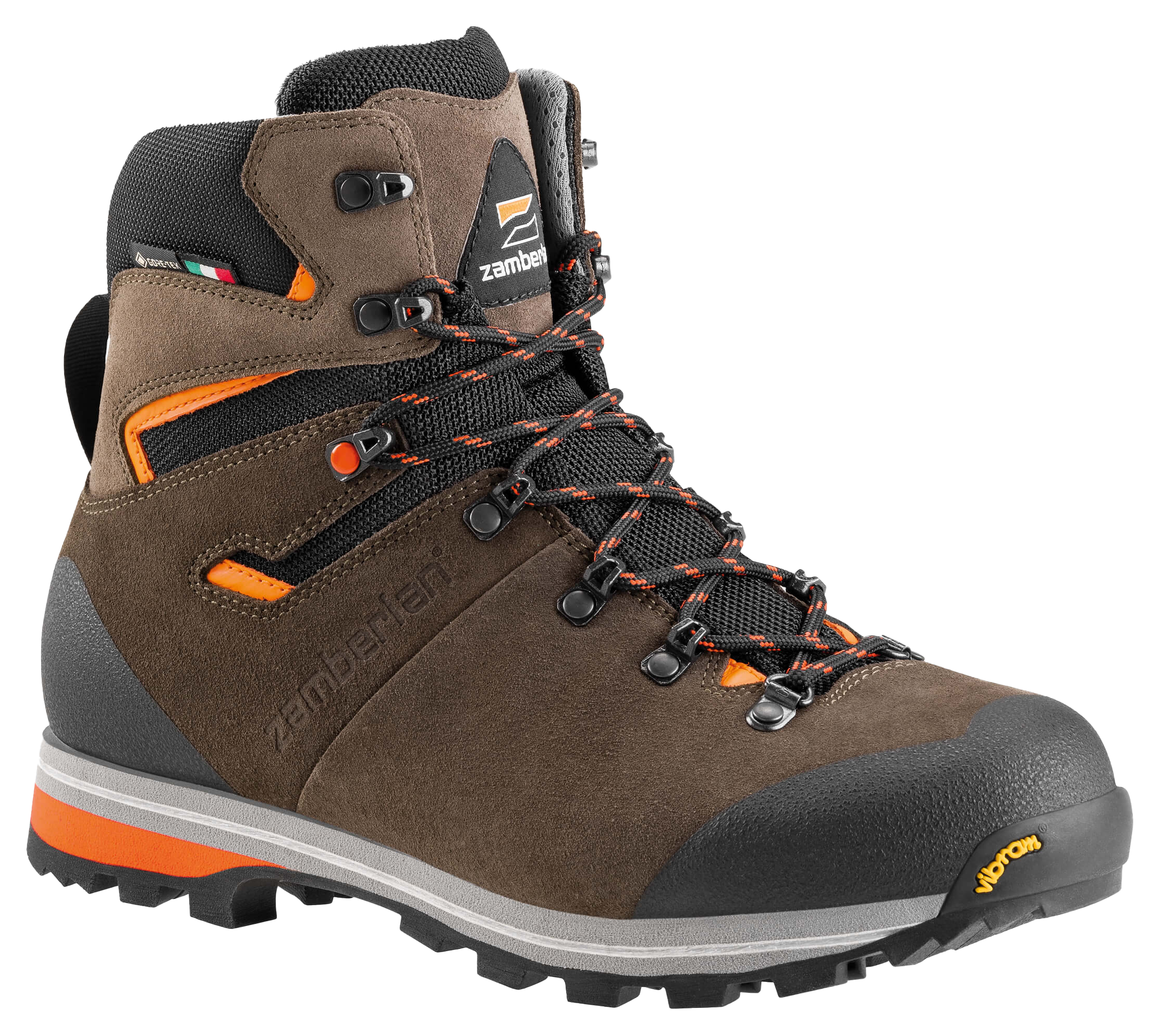 Image of Zamberlan Thunder GTX Waterproof Hiking Boots for Men - Brown/Orange